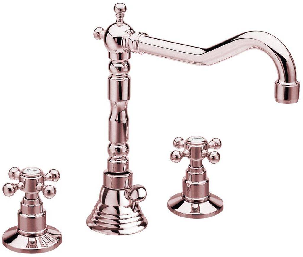Sapho Antea bateria umywalkowa stojąca 3-otworowa różowe złoto 3227
