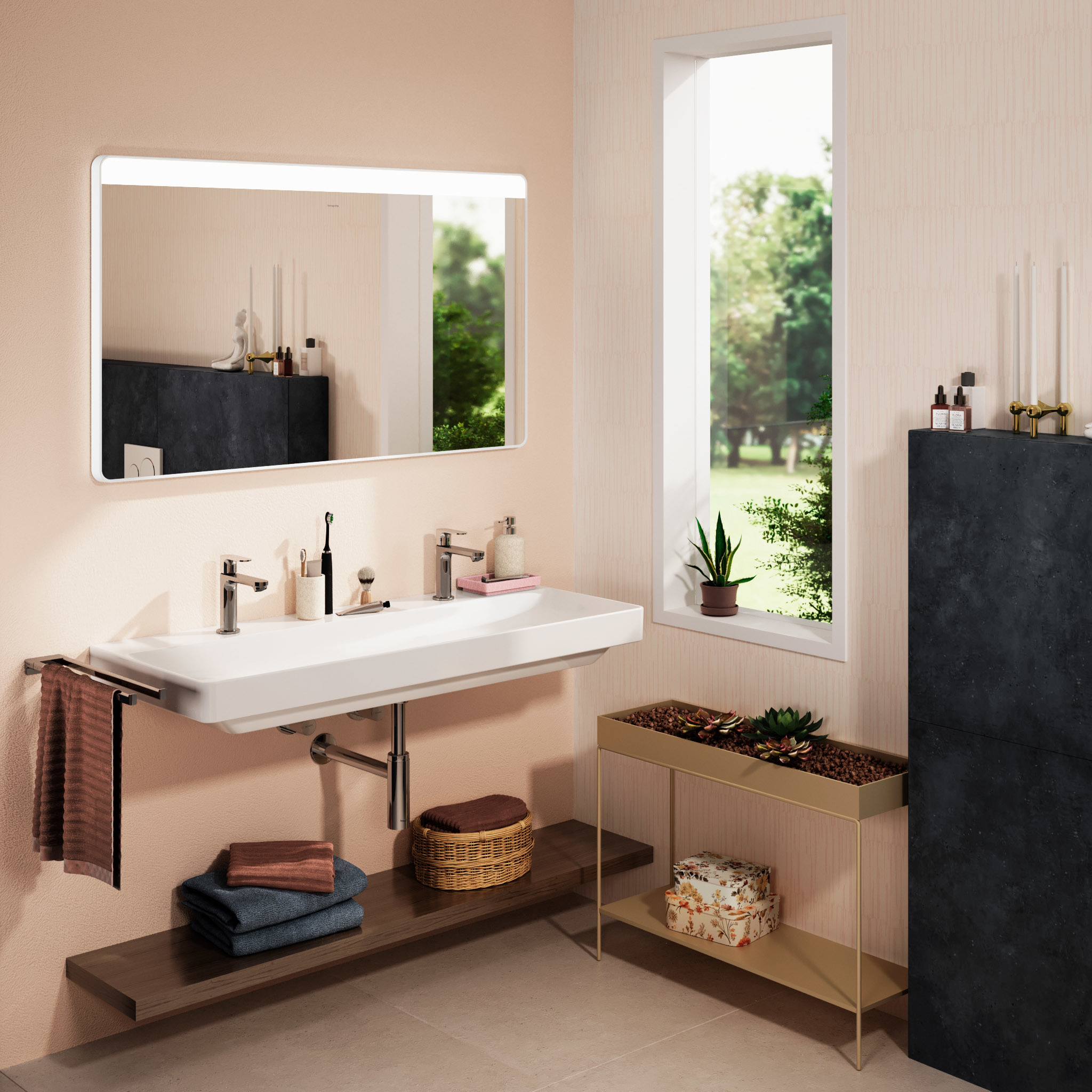 Hansgrohe Xarita Lite Q lustro 120x70 cm prostokątne z oświetleniem biały 54973700