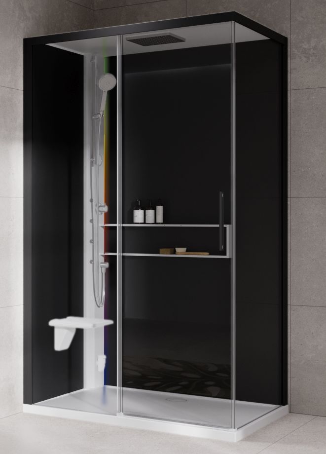 Novellini Glax 2 2.0 2P kabina z hydromasażem 120x80 cm parowa z brodzikiem lewa biała G222P129SM5-1UH