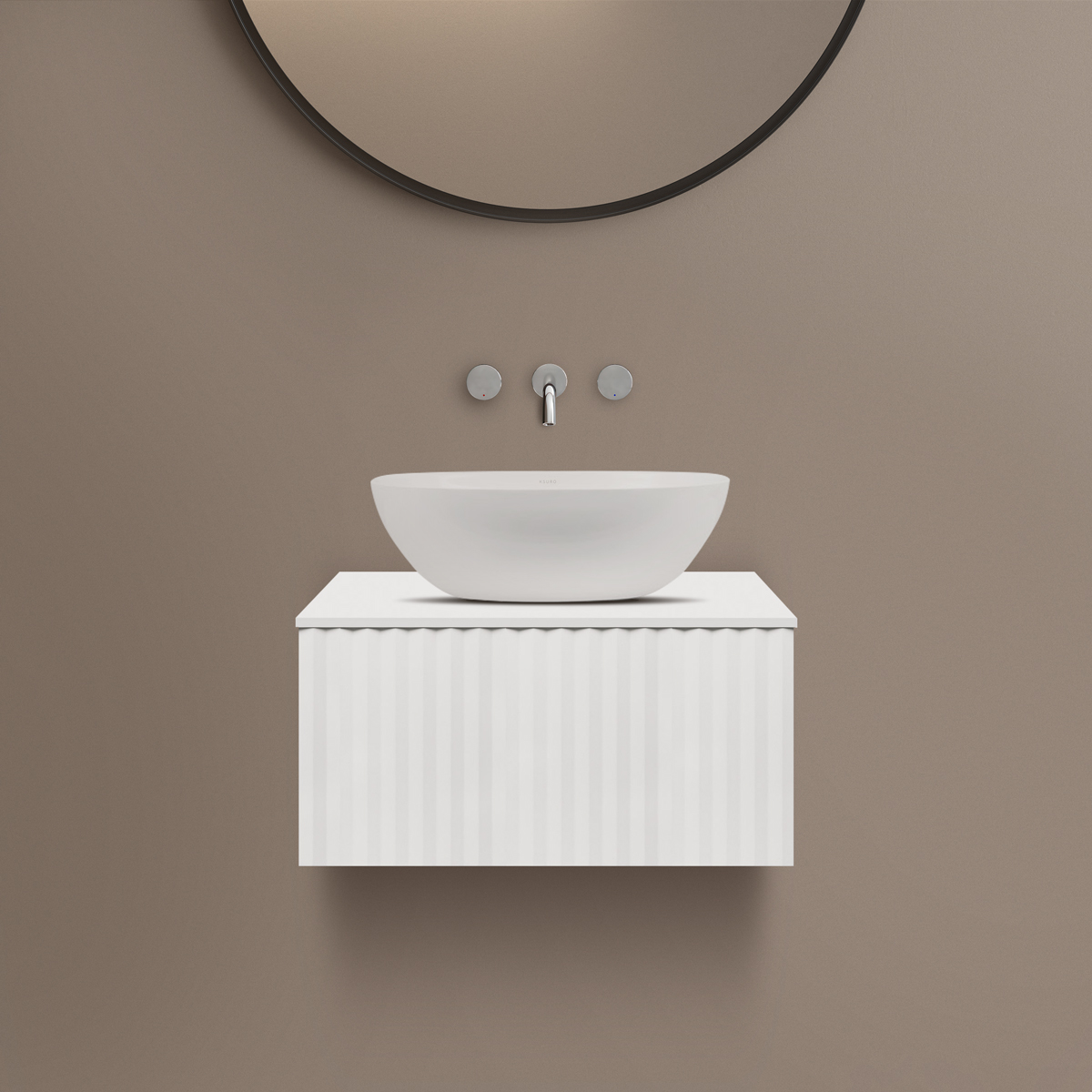 Ksuro 02 szafka 60 cm podumywalkowa wisząca z blatem biały mat 58001000 - Wysyłka w 24h