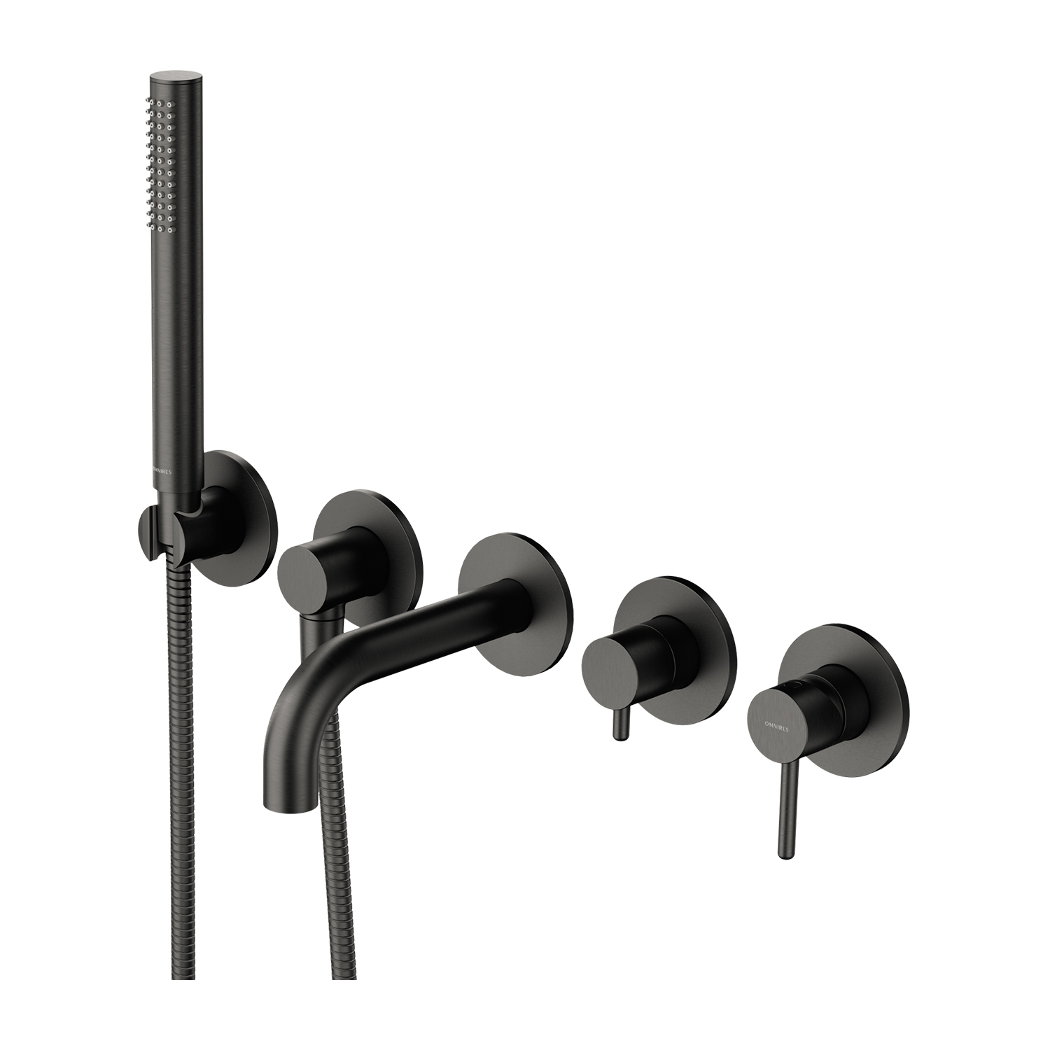 Omnires Y bateria wannowo-prysznicowa podtynkowa grafitowa Y1237-1SGR - Wysyłka w 24h