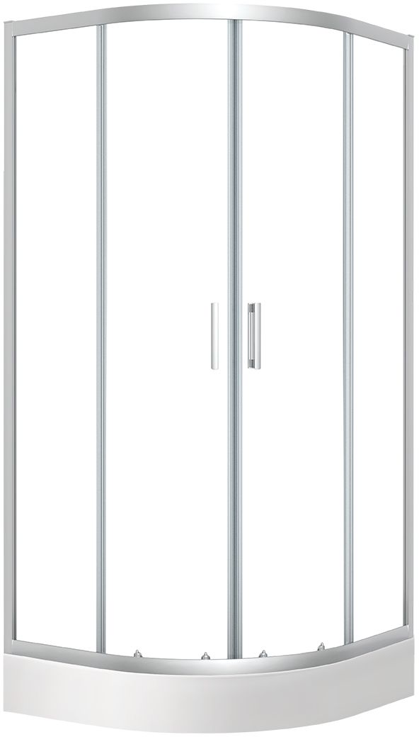 Laveo Bresso kabina z brodzikiem 80x80 cm półokrągła chrom połysk/szkło przezroczyste JKDD086Z