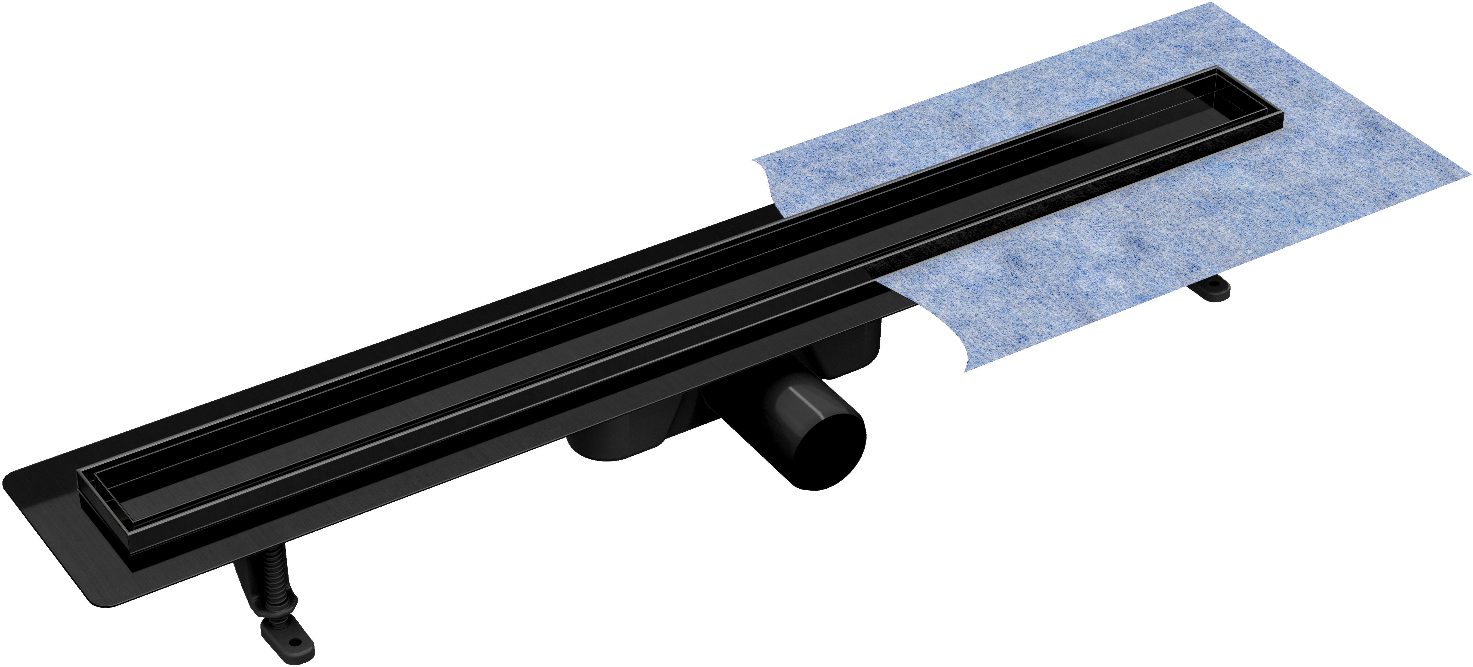 Besco Virgo Nero Duo odpływ prysznicowy liniowy 60 cm czarny mat OL-60-VN