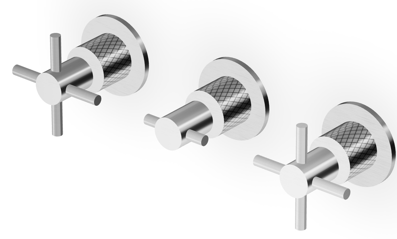 Zucchetti Helm bateria umywalkowa podtynkowa stal nierdzewna szczotkowana/radełkowanie ukośne ZHM695.XG3