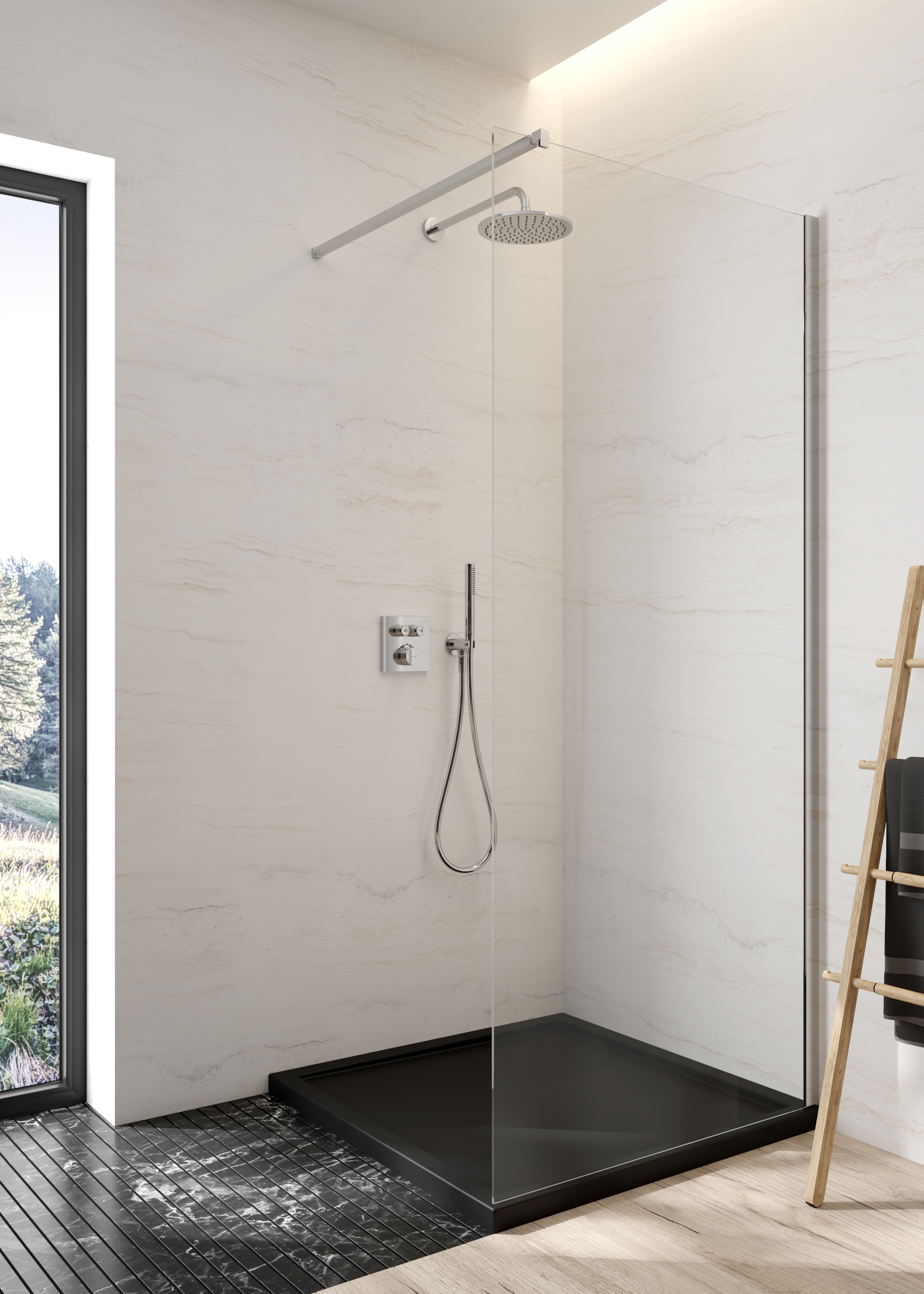 Zestaw Oltens Onega (S) bateria podtynkowa z deszczownicą 22 cm Atran i kompletem prysznicowym Ume chrom 36623100