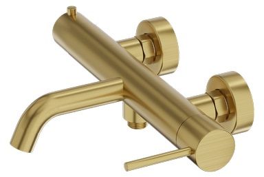 LaVita Orion bateria wannowo-prysznicowa ścienna złoty szczotkowany