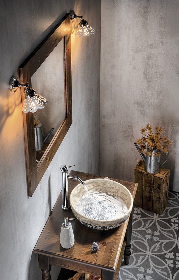 Sapho Brand lustro 80x80 cm rama świerk bejcowany BA051S