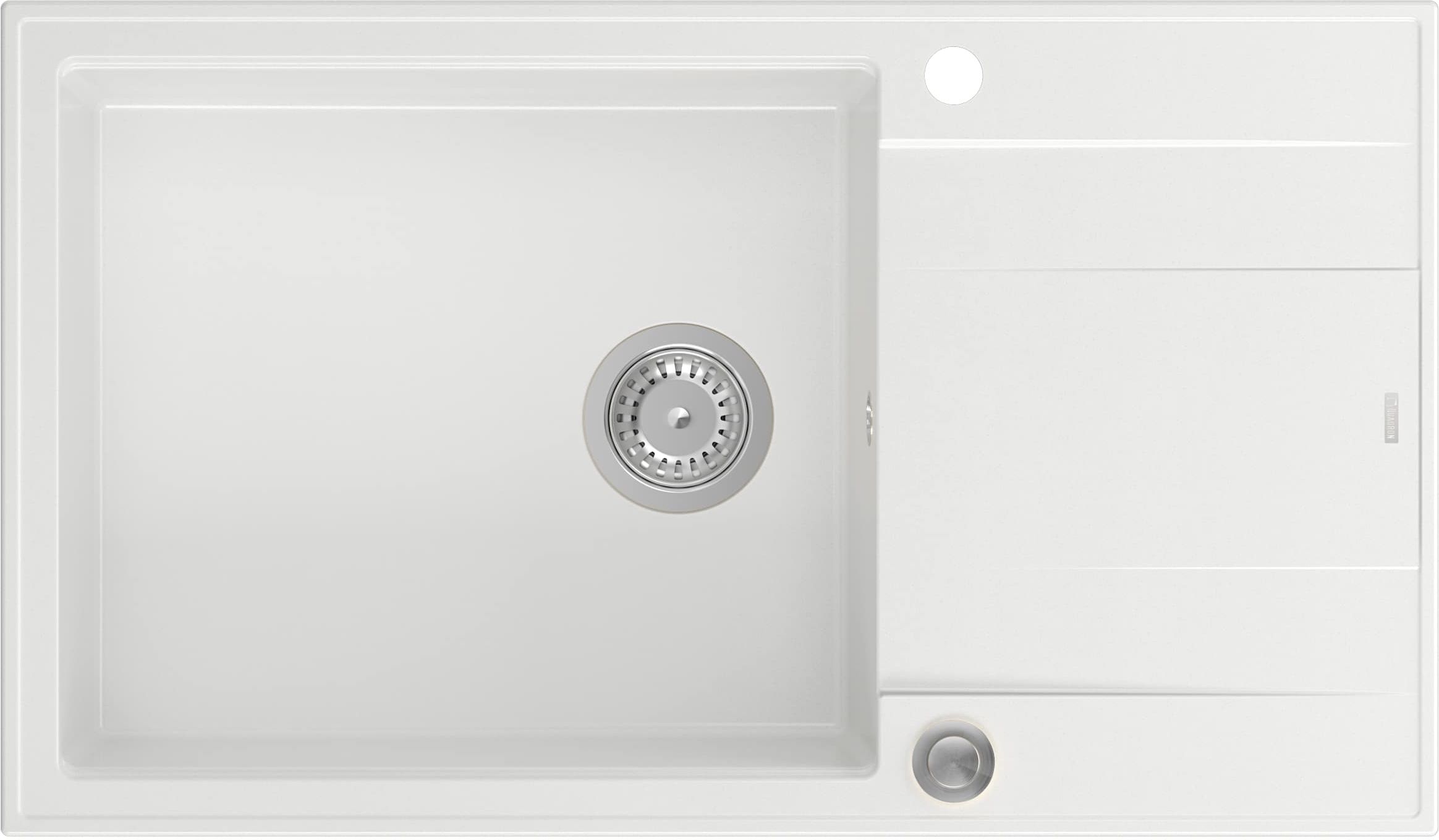 Quadron Evan 136 XL zlewozmywak 86x50 cm GraniteQ snow white HCQE58650U1_BS_P2O