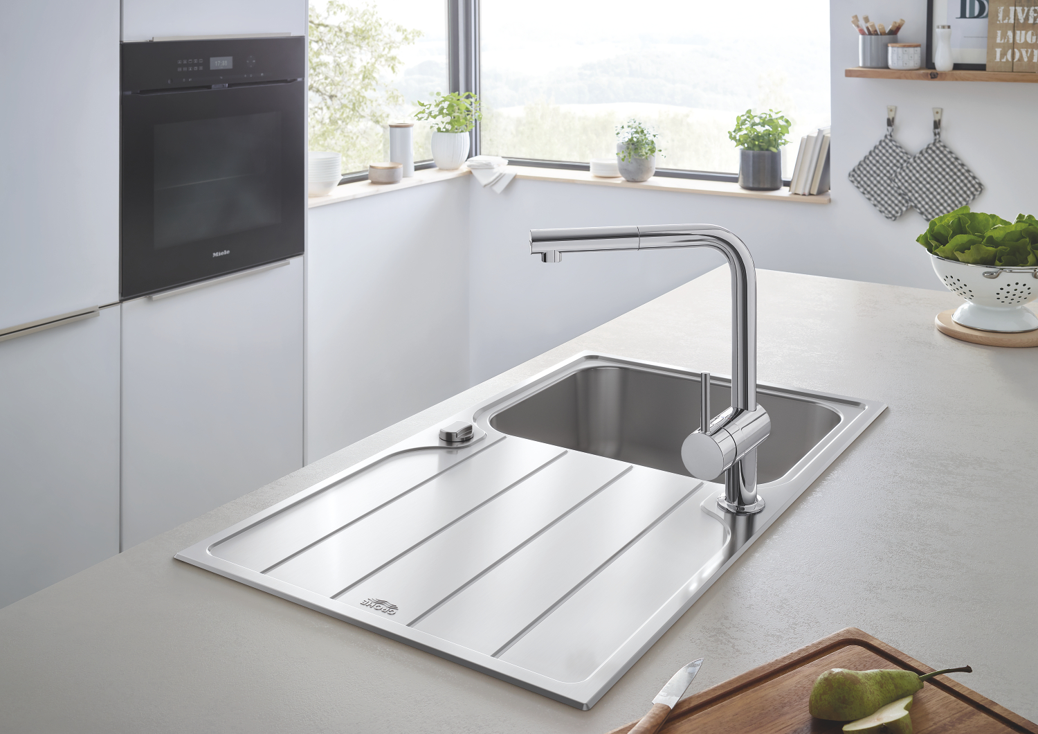 Grohe Minta zlewozmywak 86x50 cm z baterią stal szlachetna 31573SD1