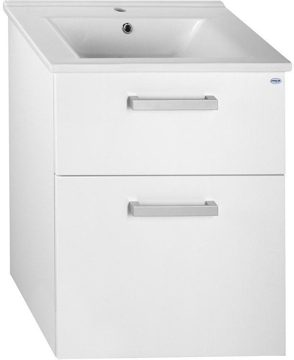 Aqualine Zuno umywalka 65x45 cm prostokątna ścienna-meblowa biała 9065