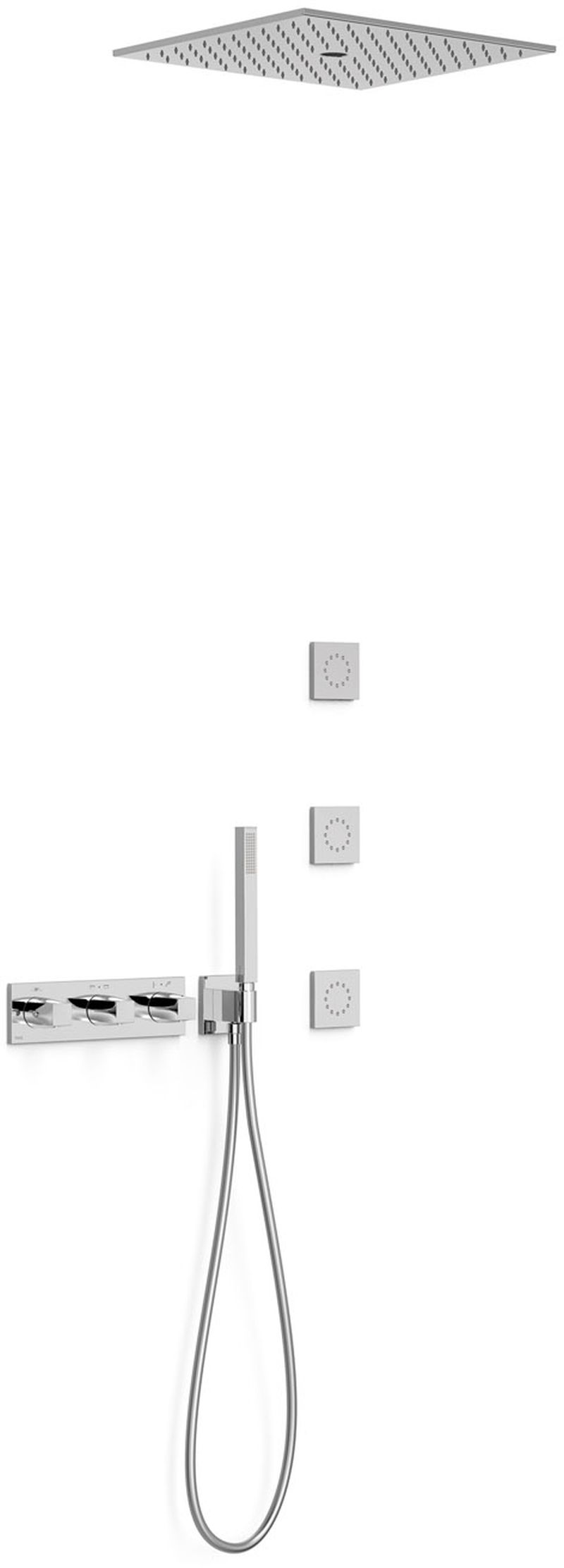Tres B-System zestaw prysznicowy podtynkowy termostatyczny z deszczownicą chrom 30725406