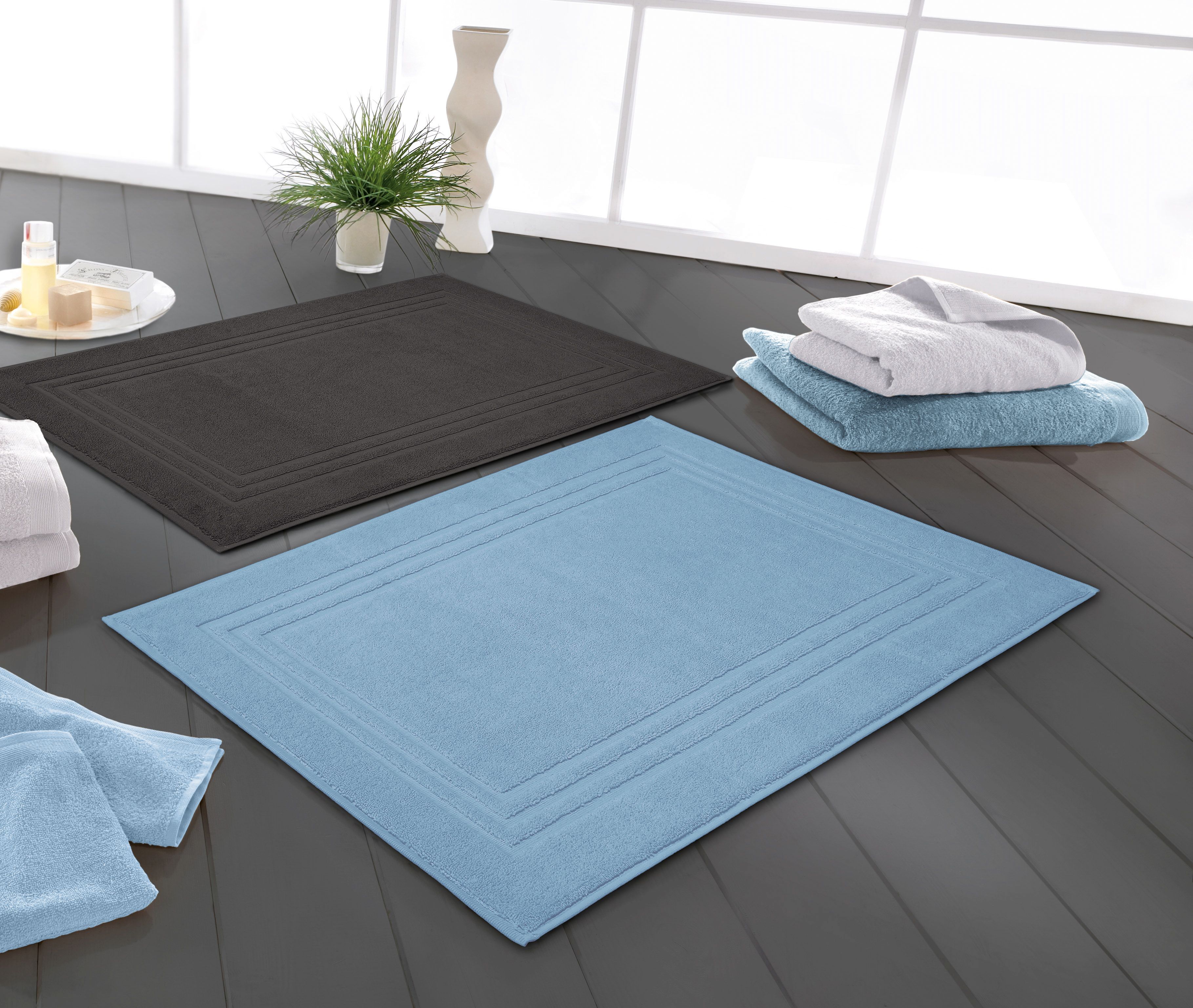 Kleine Wolke Lodge dywanik łazienkowy 80x50 cm bawełna grafitowy 3009912207 - Wysyłka w 24h