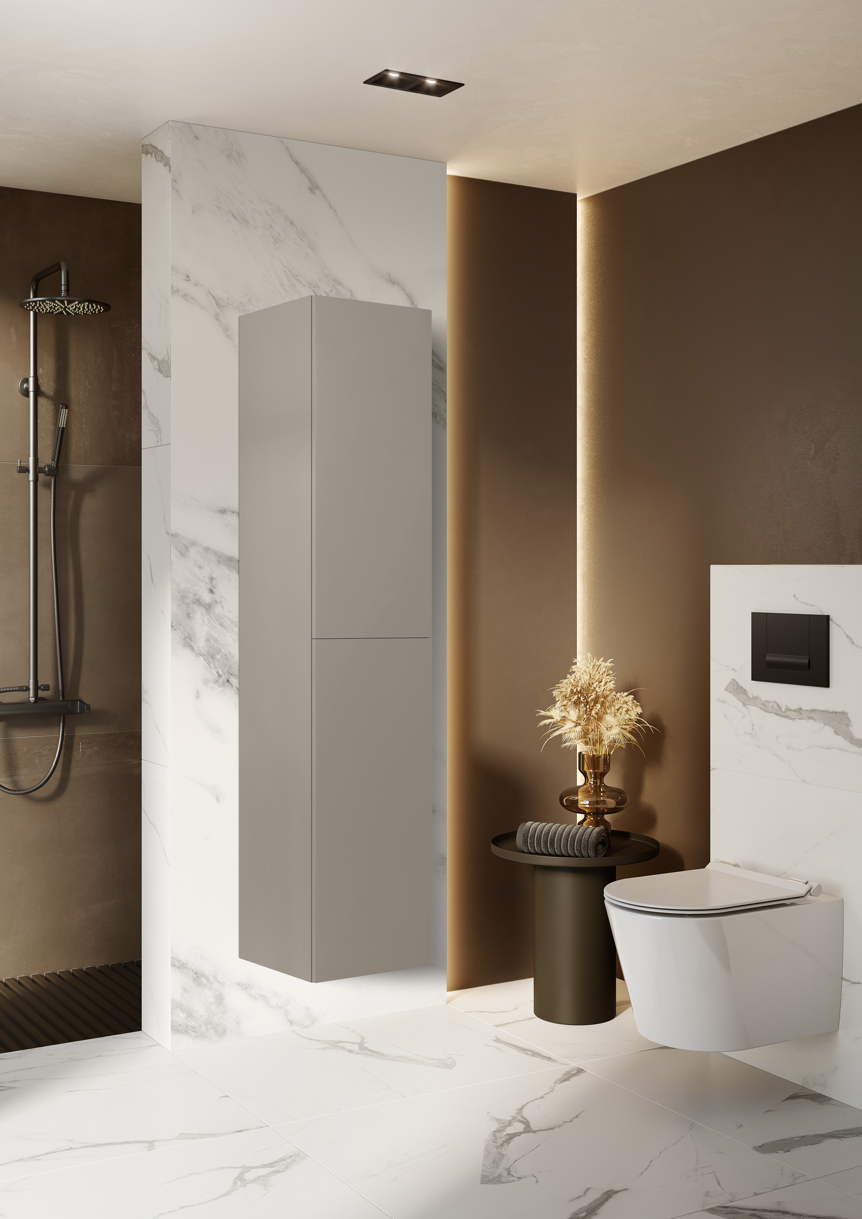 Elita For All szafka 40x35,2x180 cm boczna wisząca fume matt RE030400167020