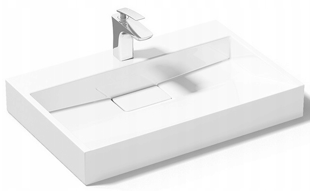 Rea Goya umywalka 50x37 cm prostokątna nablatowa biała REA-U8900