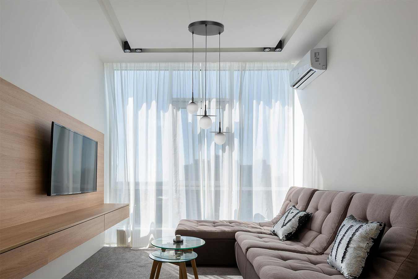 Kaja Sante lampa wisząca 3x10 W biała-czarna K-5375