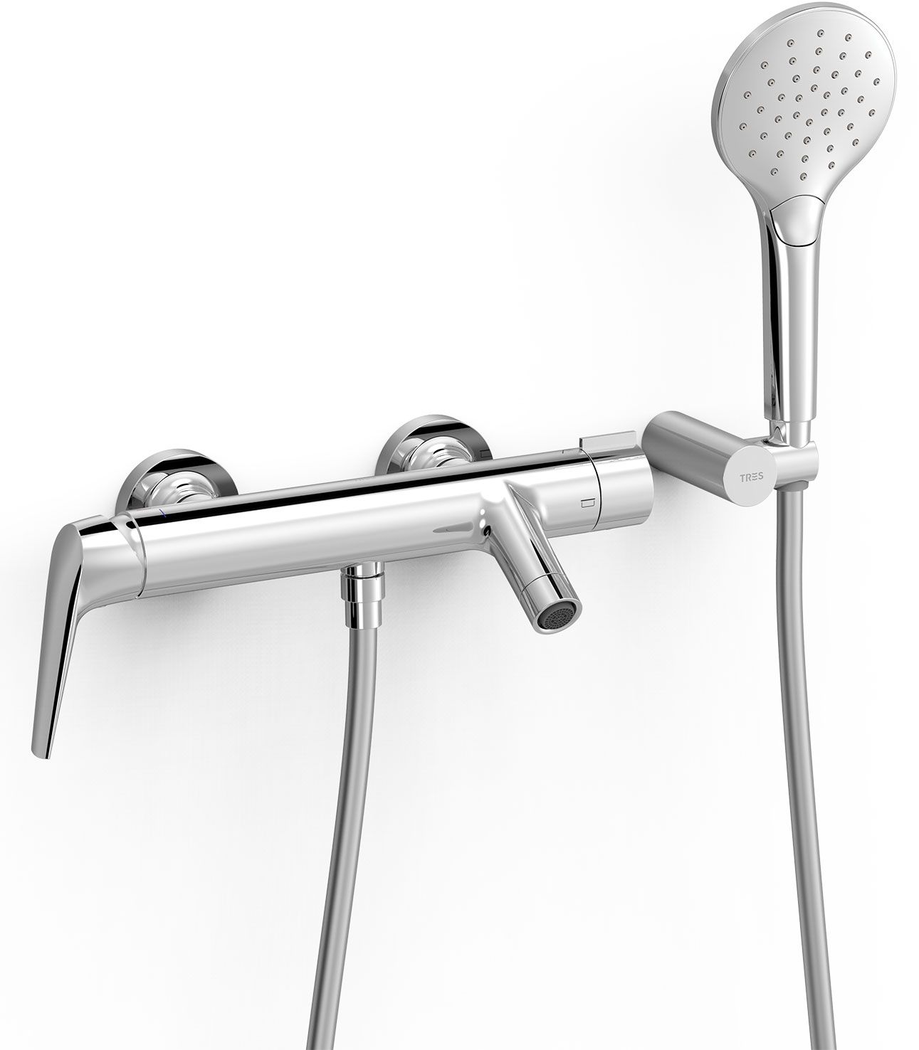 Tres Fuji bateria bateria wannowo-prysznicowa ścienna z zestawem natryskowym chrom 28117001
