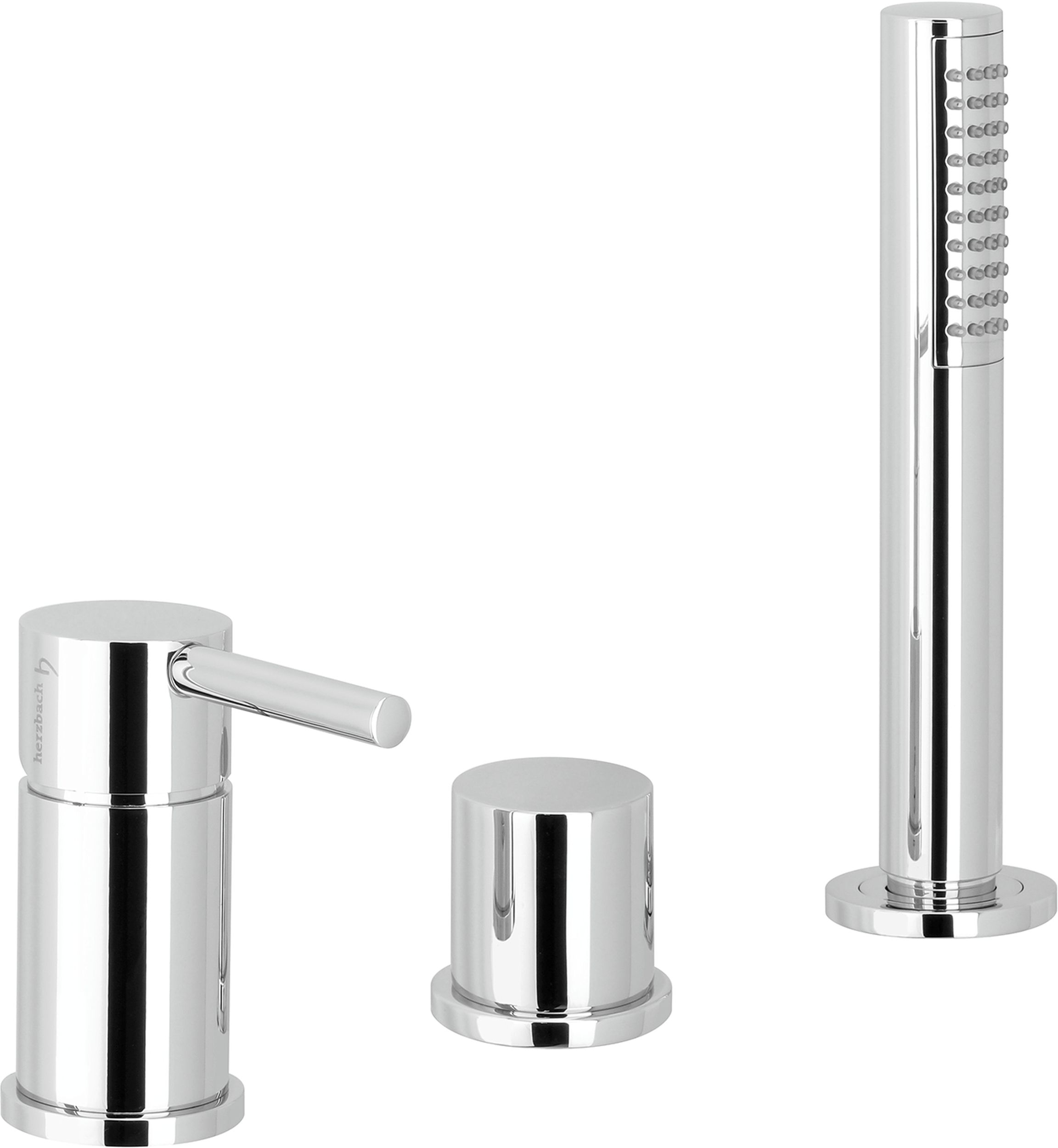 Herzbach Deep bateria wannowo-prysznicowa nawannowa 3-otworowa chrom 18.220250.2.01