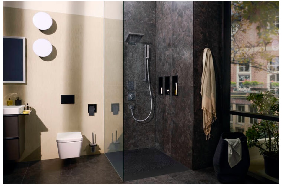 Hansgrohe XtraStoris Original wnęka ścienna na papier toaletowy czarny mat 56065670