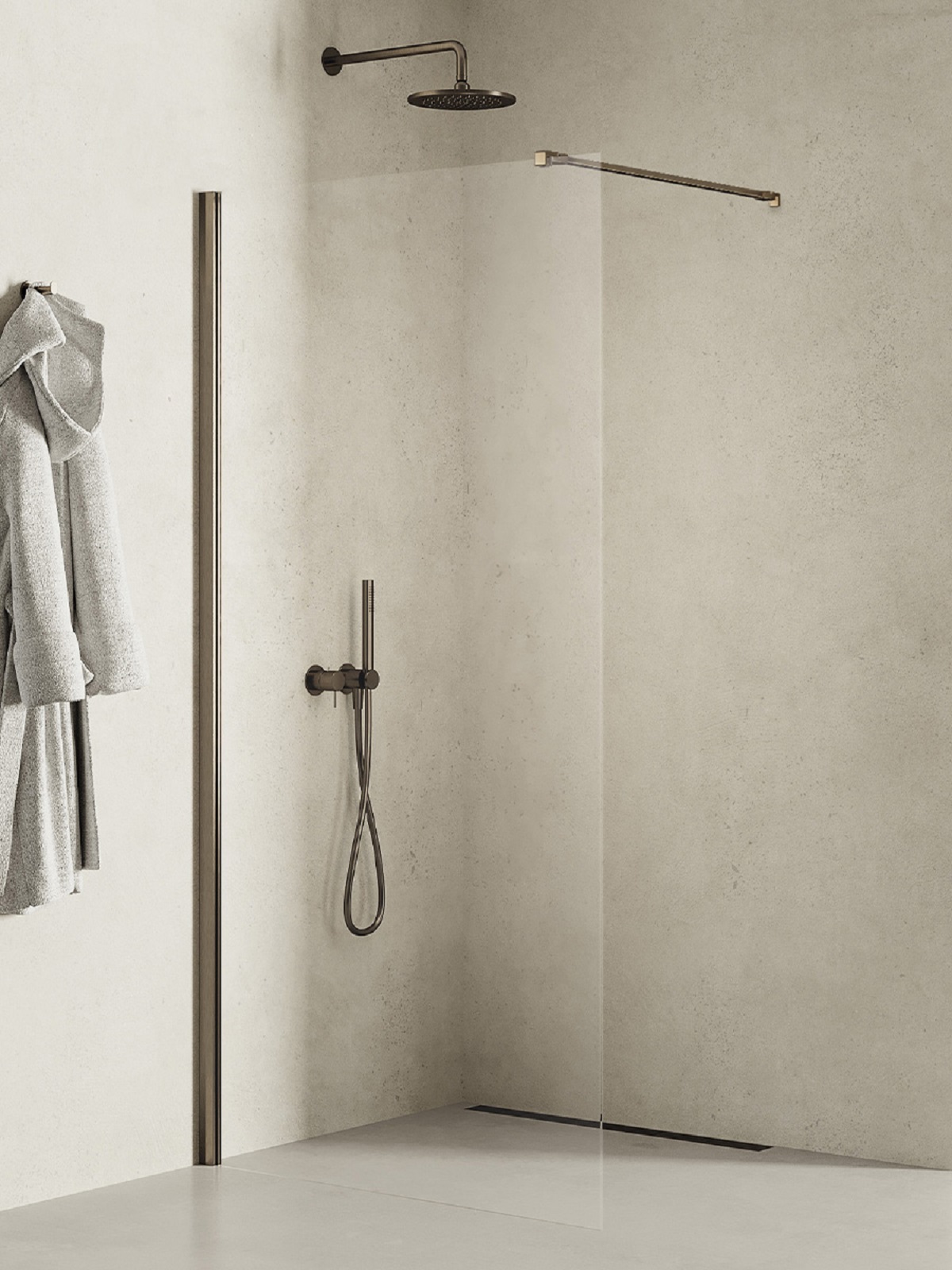 New Trendy New Soleo Gunmetal Brushed ścianka prysznicowa walk-in 100 cm grafitowy szczotkowany/szkło przezroczyste K-2262-WP