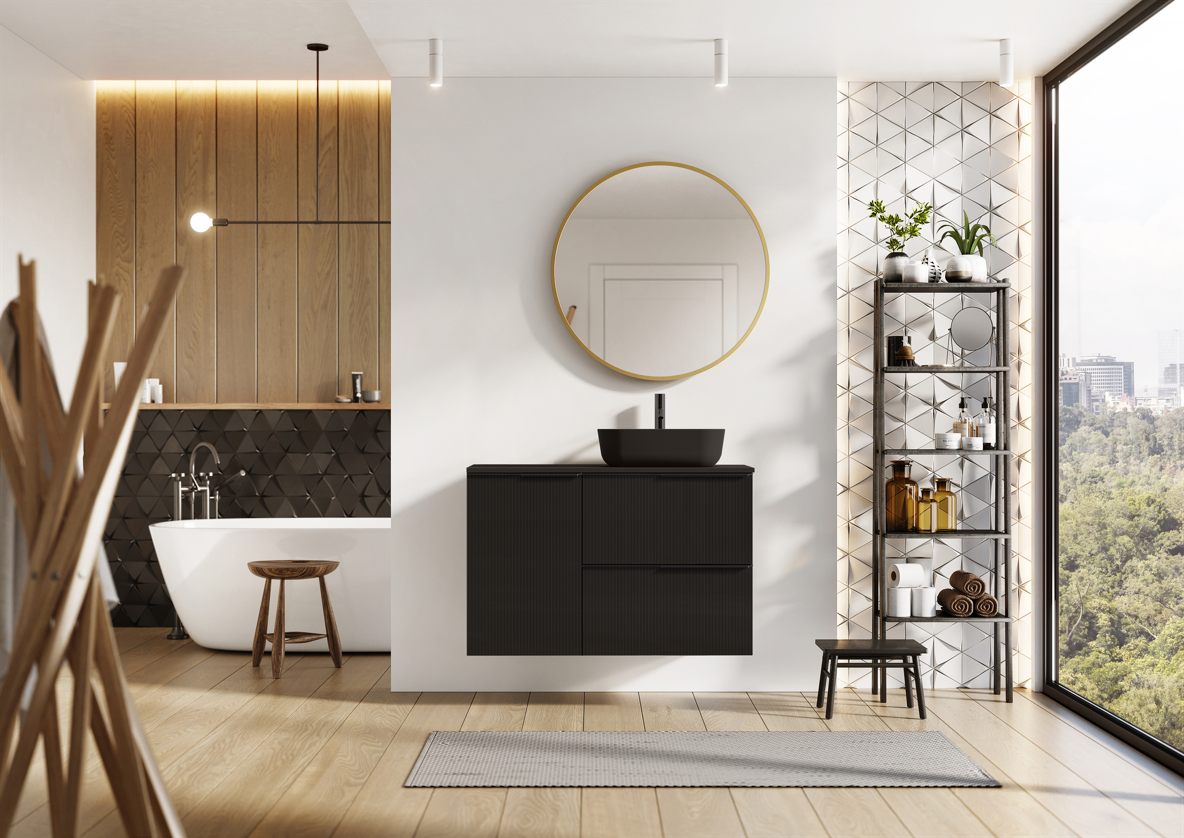 Elita Soho szafka 40x45,3x63,5 cm boczna wisząca black matt RE080400047160