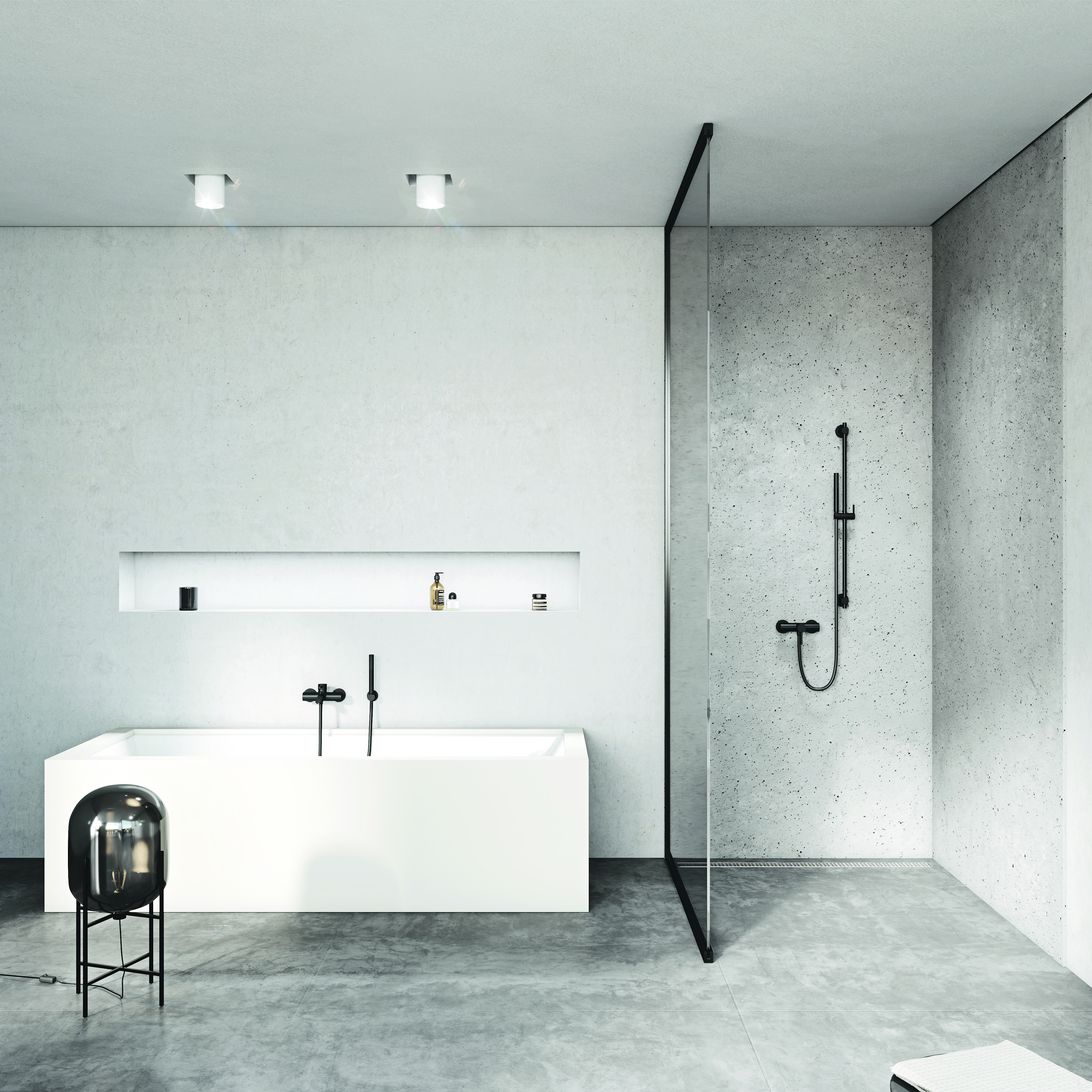 Kludi Bozz bateria prysznicowa ścienna czarny mat 388313976