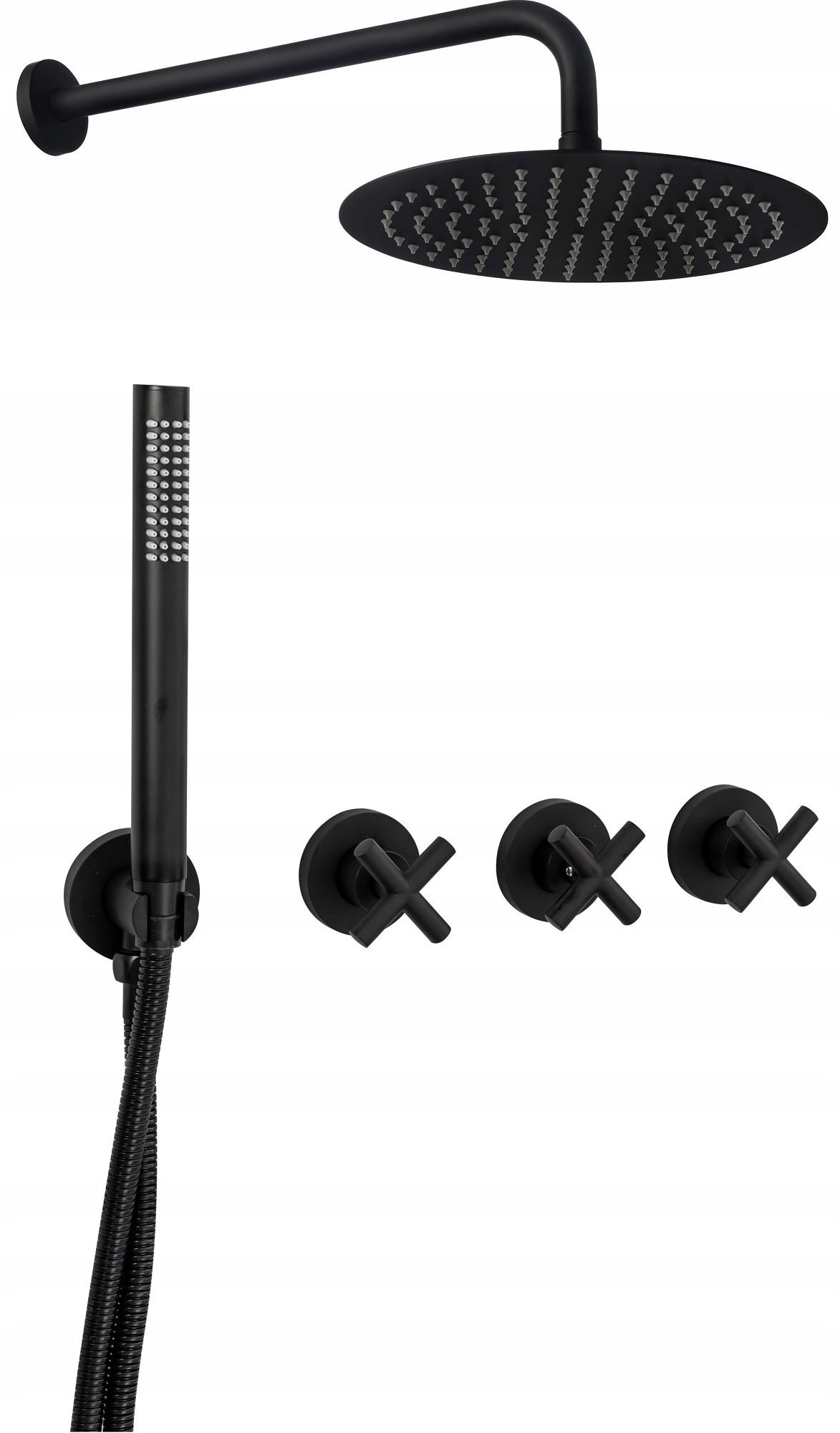 Rea Exit Black zestaw prysznicowy podtynkowy czarny mat REA-P8000