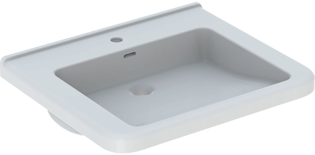 Geberit Selnova Comfort Square umywalka 55x52,5 cm prostokątna ścienna dla niepełnosprawnych biała 500.785.00.7 - Wysyłka w 24h