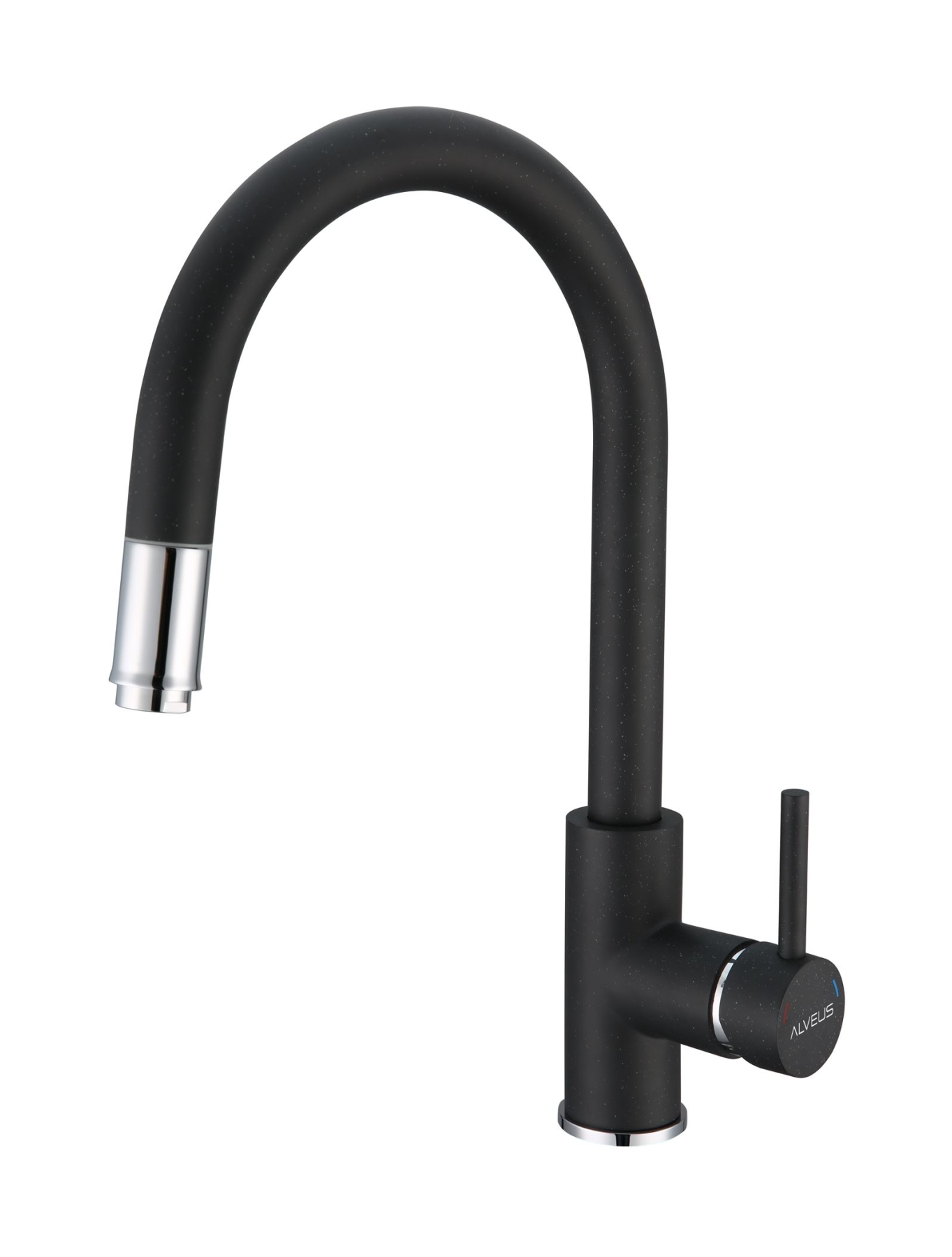 Alveus Delos bateria kuchenna stojąca z wyciąganą wylewką czarna 1129022