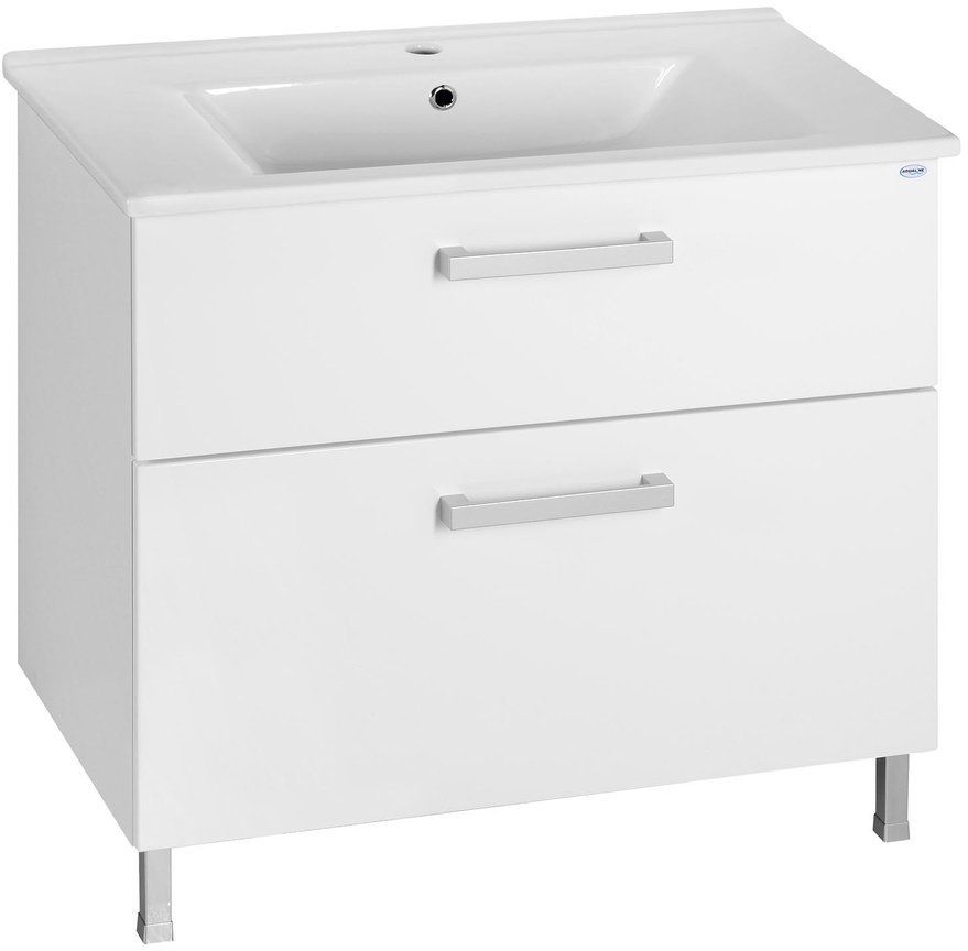 Aqualine Zuno umywalka 85x45 cm prostokątna ścienna-meblowa biała 9085