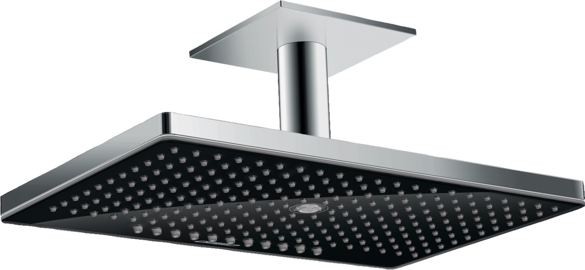 Hansgrohe Rainmaker Select deszczownica 46x30 cm z ramieniem sufitowym czarny/chrom 24006600