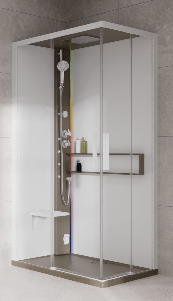 Novellini Glax 2 2.0 A kabina z hydromasażem 100x70 cm lewa parowa z brodzikiem corda G22A197ST5-1TU