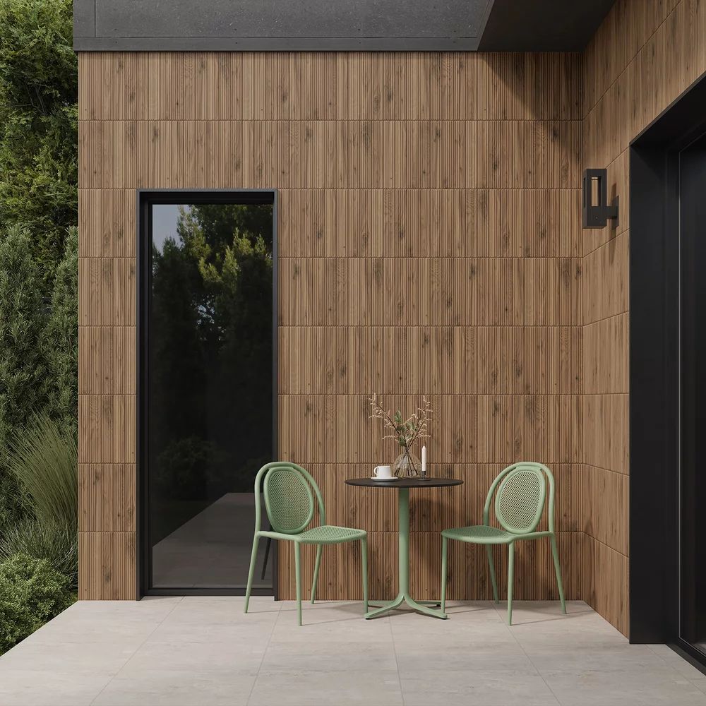 Paradyż Carrizo Wood Stripes płytka elewacyjna 40x6,6 cm brązowa