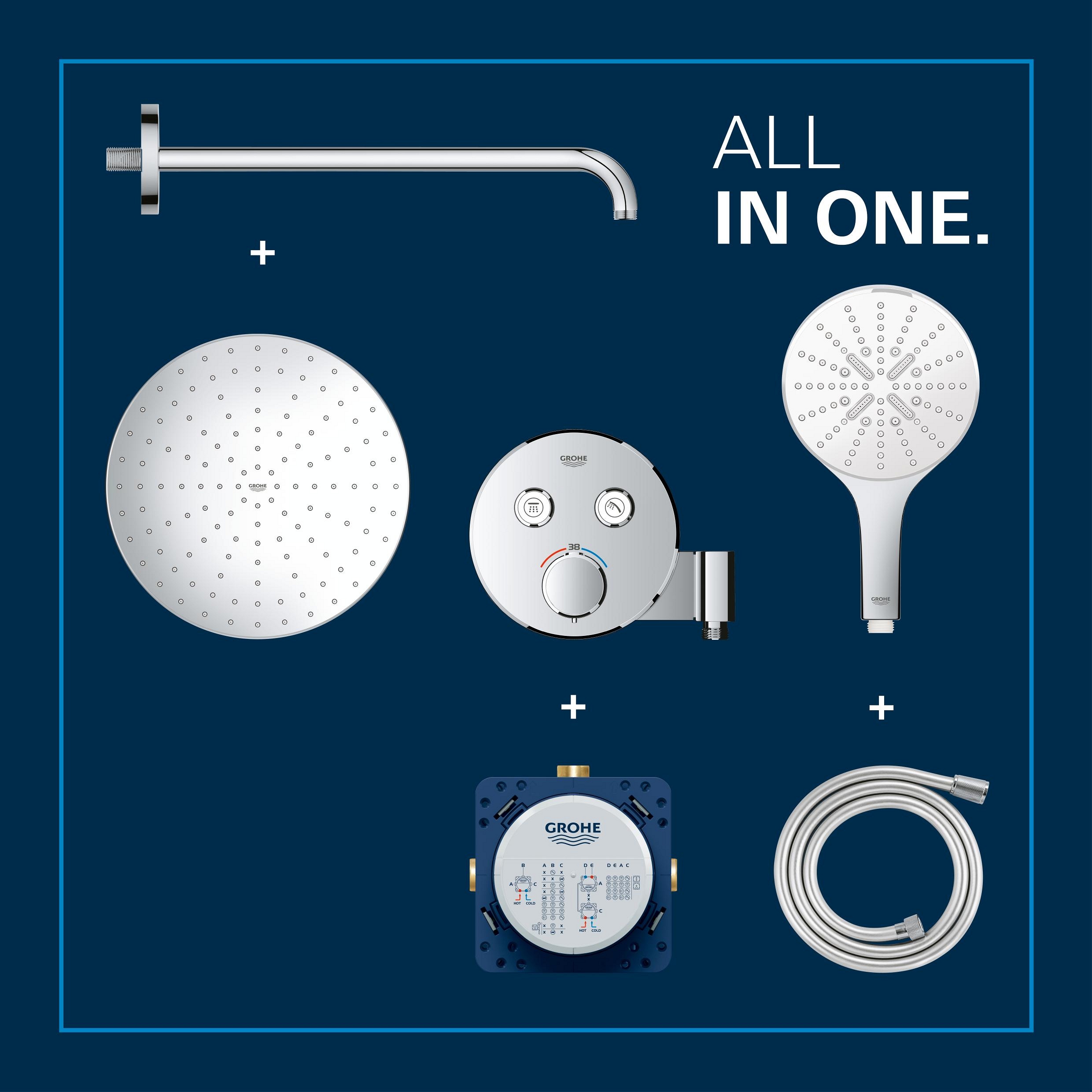 Grohe Precision Smartcontrol zestaw prysznicowy podtynkowy termostatyczny z deszczownicą chrom 34877000