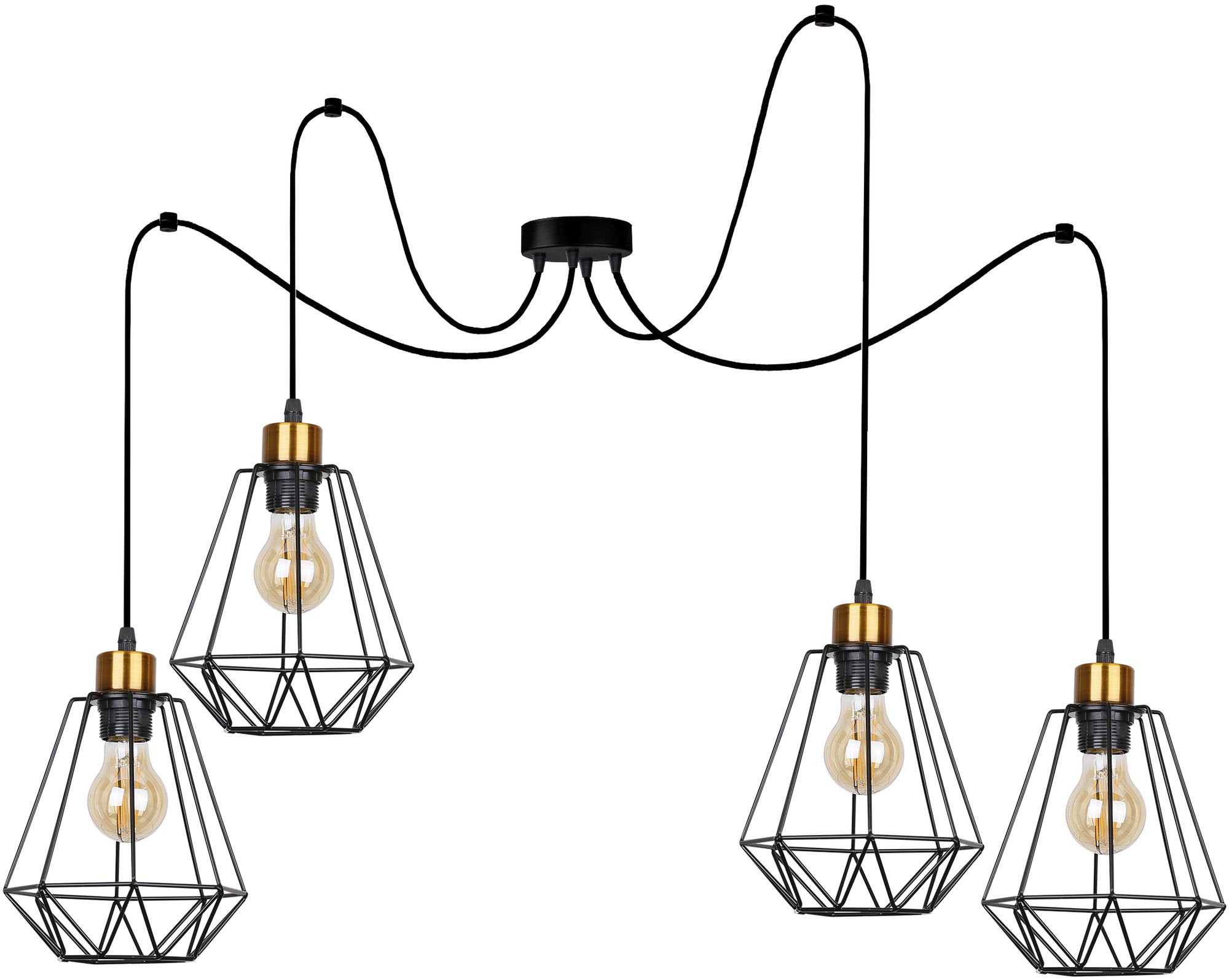 Candellux Primo lampa wisząca 4x60W czarny/patyna 34-00309