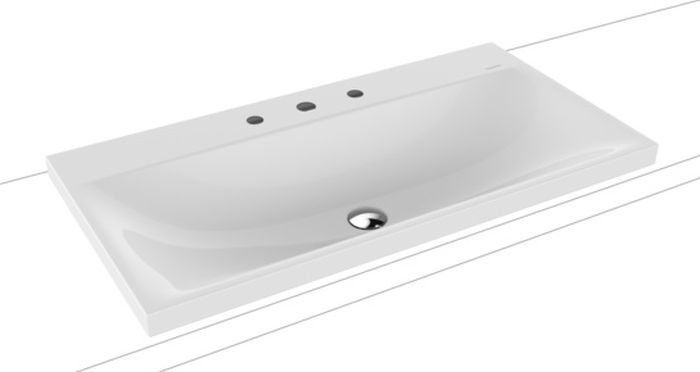 Kaldewei Silenio umywalka 90x46 cm nablatowa prostokątna model 3041 biała 904006273001
