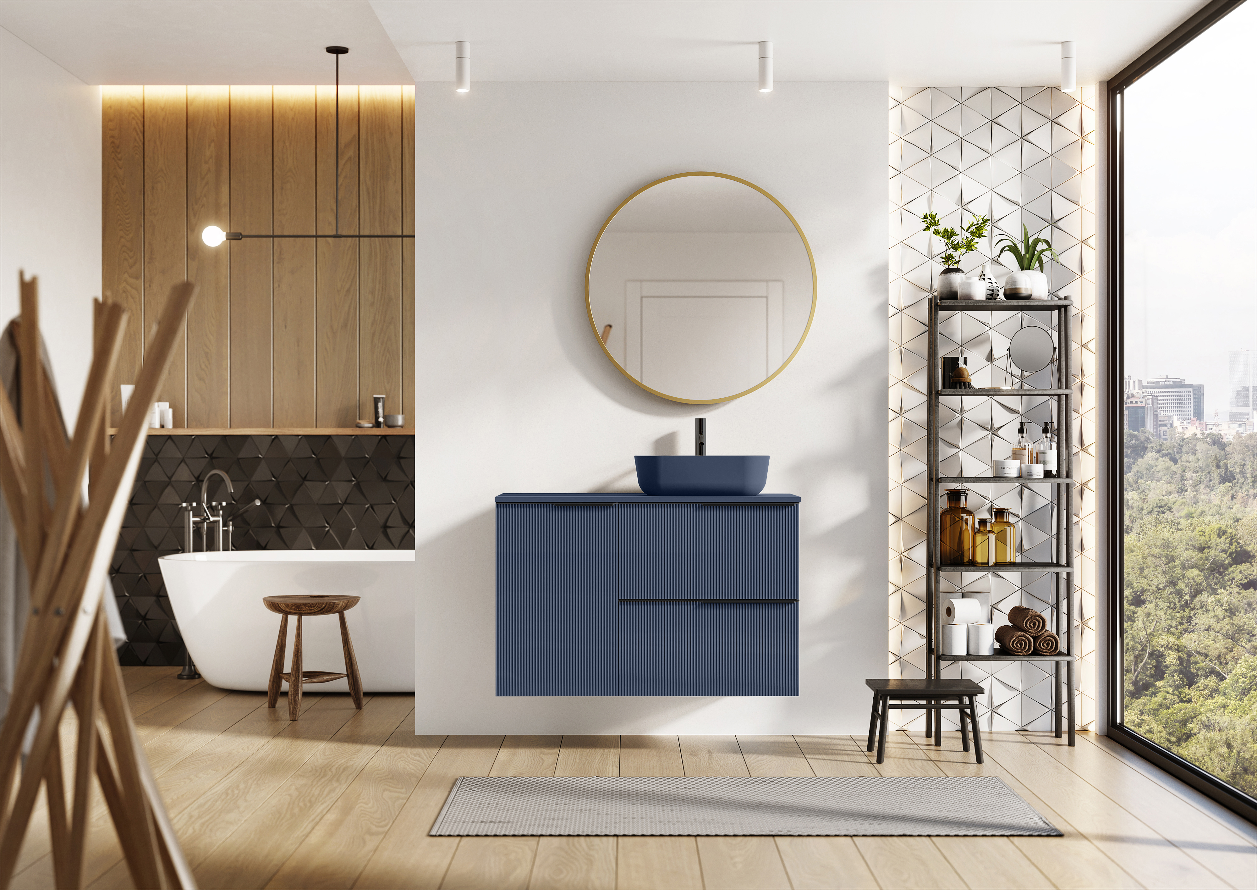 Elita Soho szafka 40x45,3x63,5 cm boczna wisząca navy blue matt RE080402047030