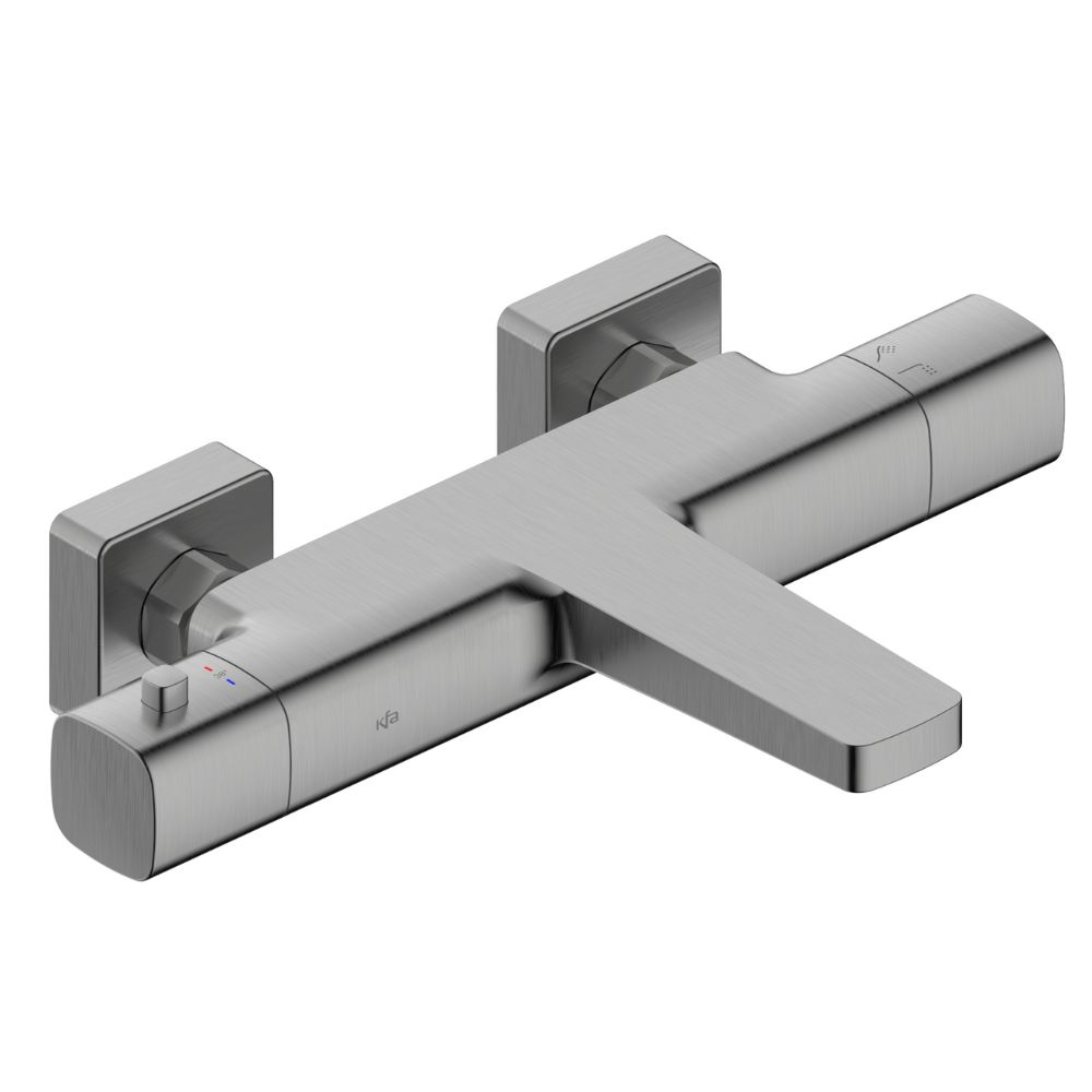 KFA Armatura Malaga bateria wannowo-prysznicowa ścienna z termostatem gun metal grey 5754-010-61