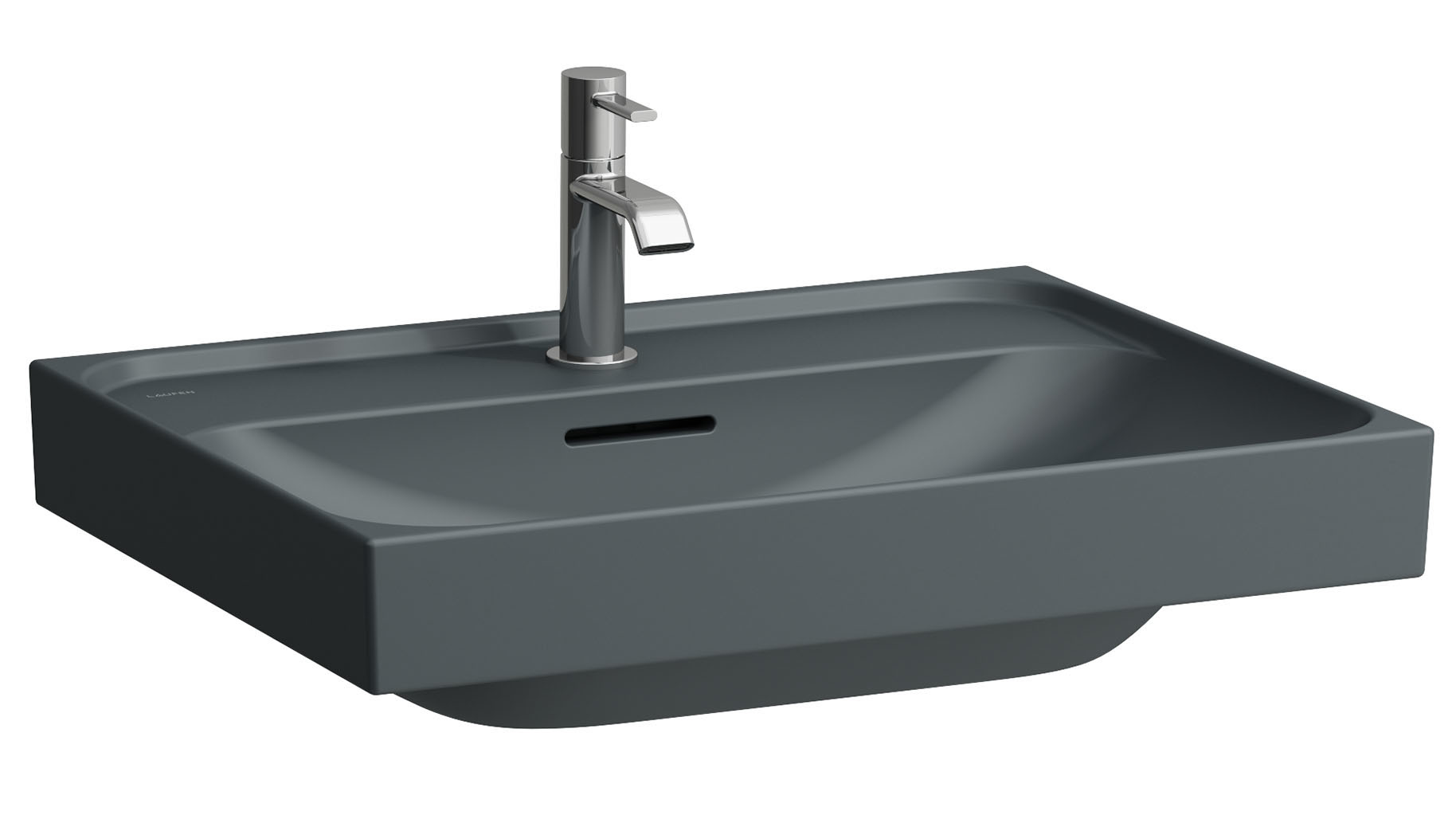 Laufen Meda umywalka 60x46 cm prostokątna ścienna-meblowa grafit mat H8101137581091