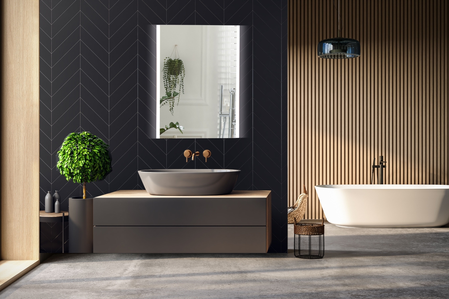 BD Art Twin lustro 70x50 cm prostokątne z oświetleniem 301210000354