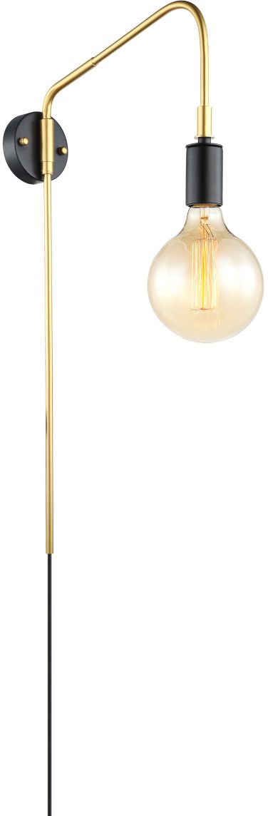 Italux Malene kinkiet 1x40 W czarny-złoty MBM3386/1 BK+GD