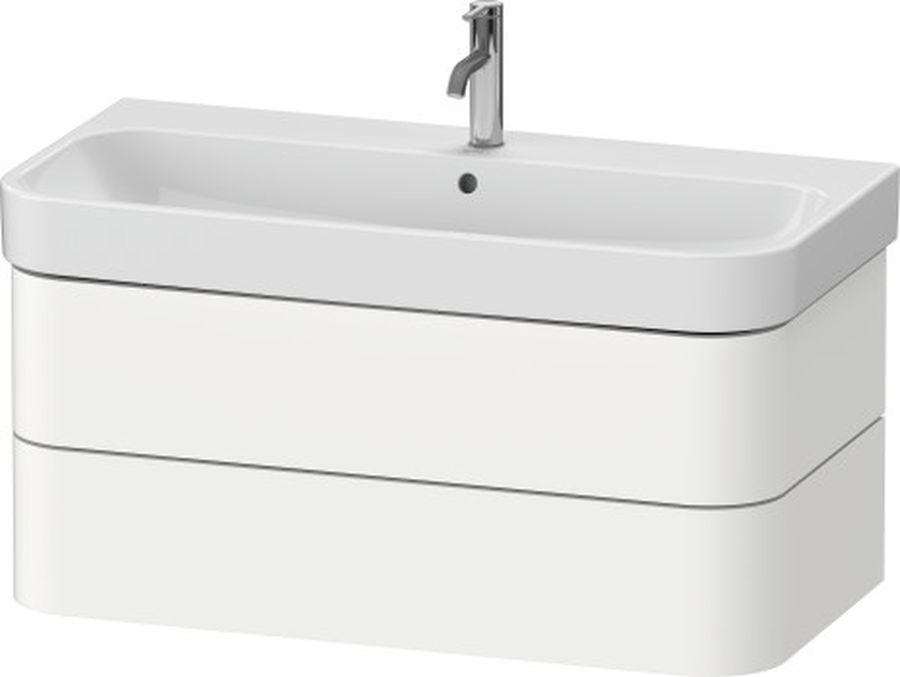 Duravit Happy D2 Plus szafka 97,5 cm podumywalkowa wisząca biały satynowy mat HP4388036360000