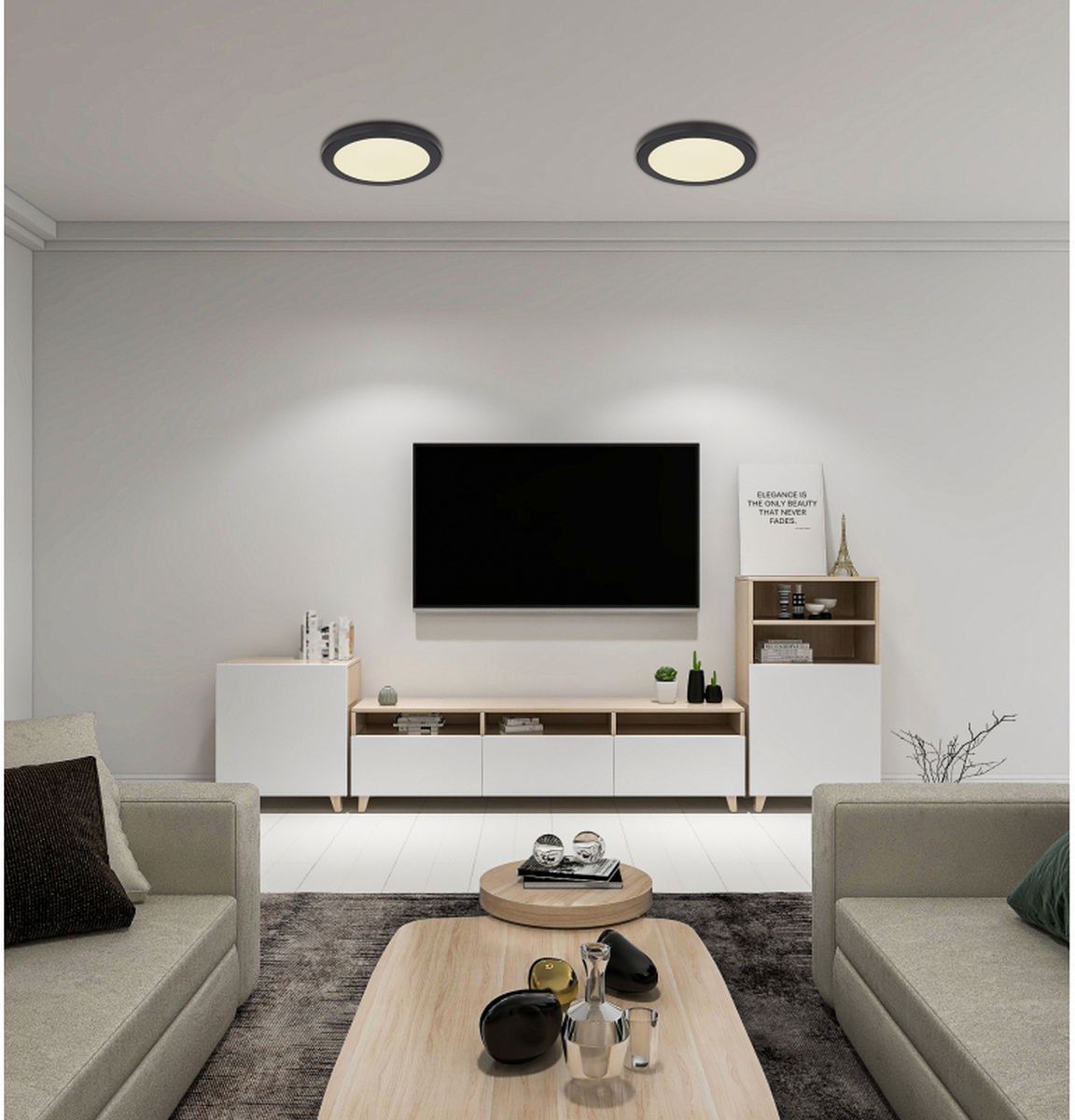 Globo Lighting Lasse plafon 1x24W LED czarny/biały opalizowany 12379-24B