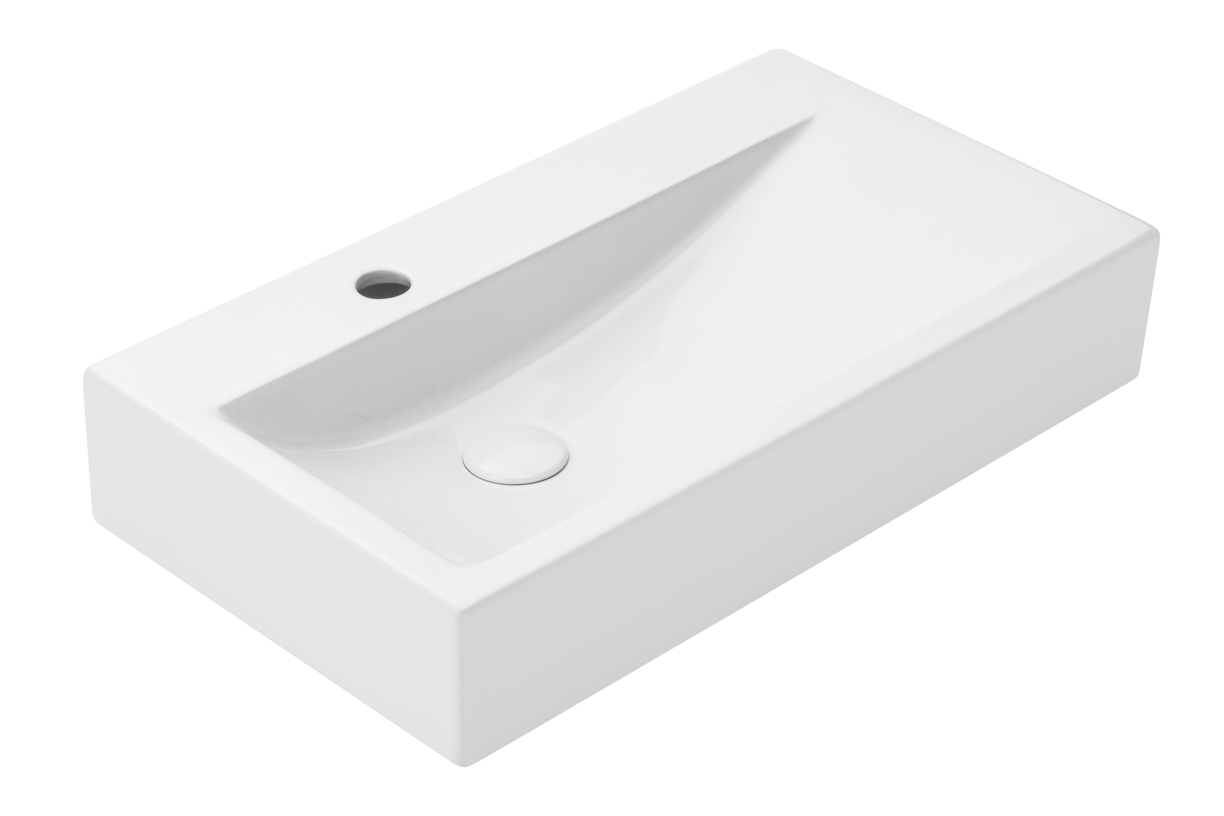 Uptrend Reno umywalka 66x37,5 cm ścienna prostokątna biały połysk TR4310