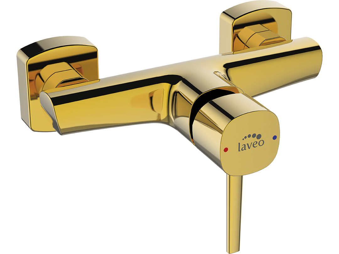 Laveo Pola bateria prysznicowa ścienna złoty połysk BAPG40D