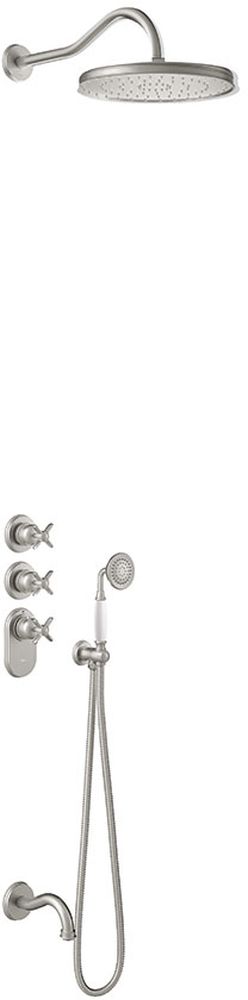 Tres Monoclasic zestaw prysznicowy podtynkowy termostatyczny z deszczownicą stal 242.353.01.AC