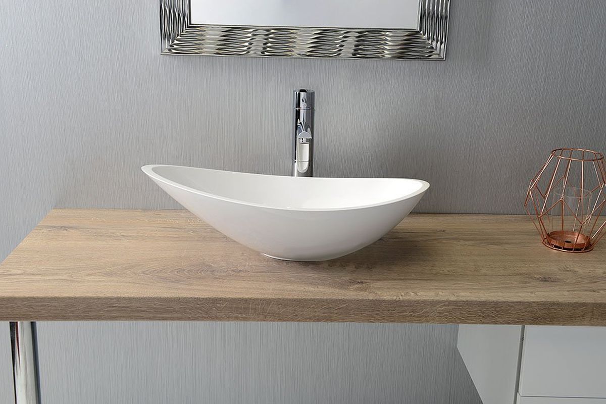 Sapho Rosseta umywalka 56,4x32,3 cm nablatowa owalna biała RS564