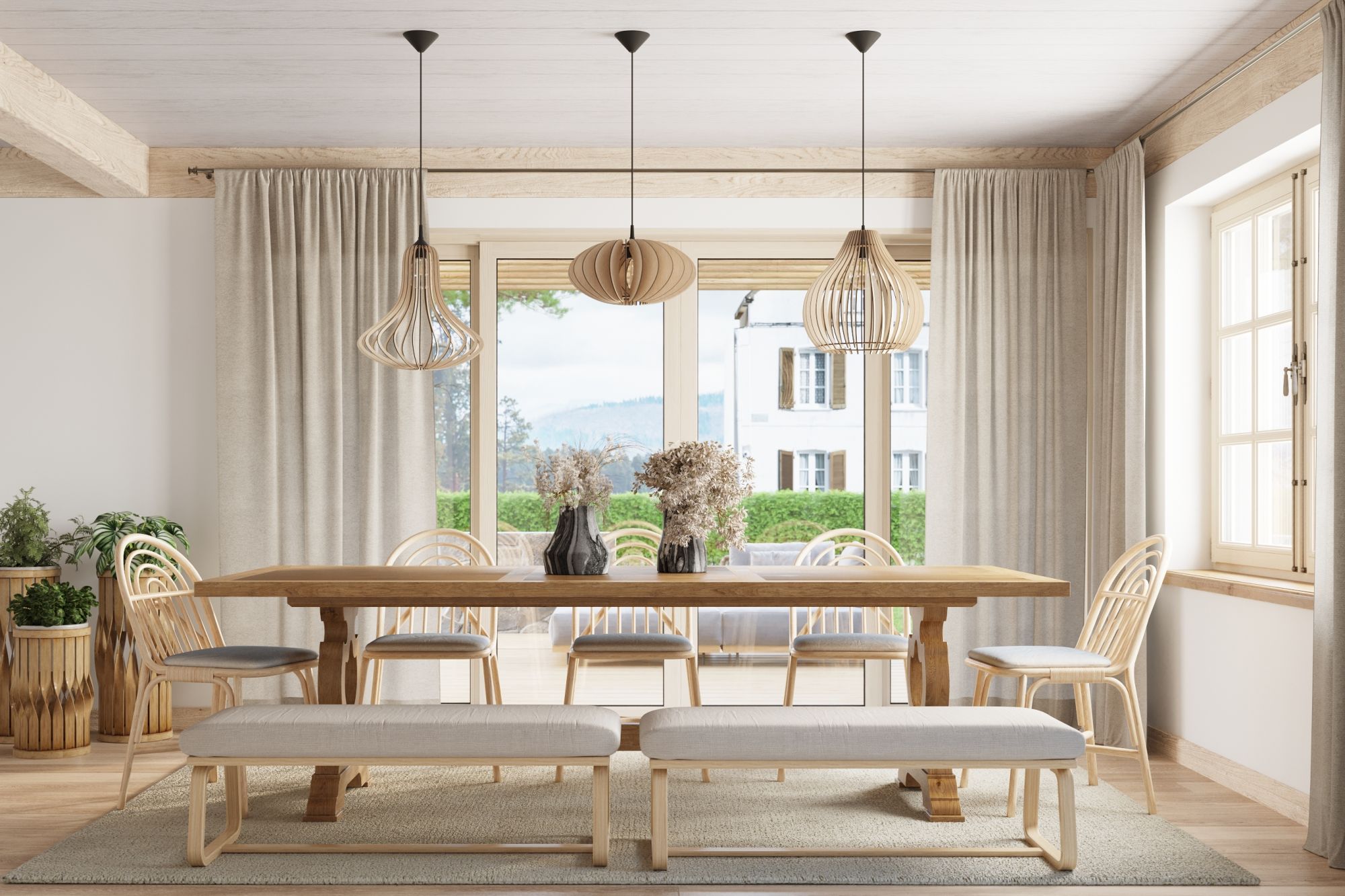 Sollux Lighting Elza lampa wisząca 1x60W drewno naturalne SL.0641