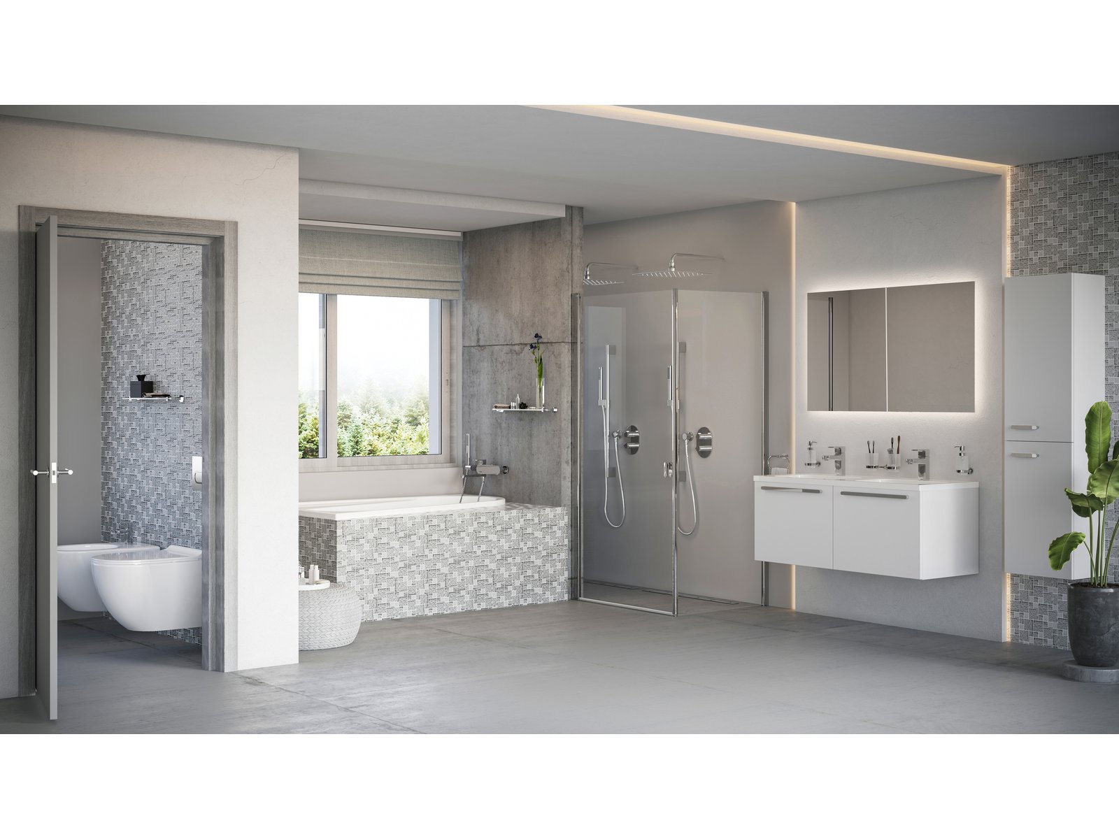 Ravak Oblong lustro 80x70 cm prostokątne z oświetleniem X000001564