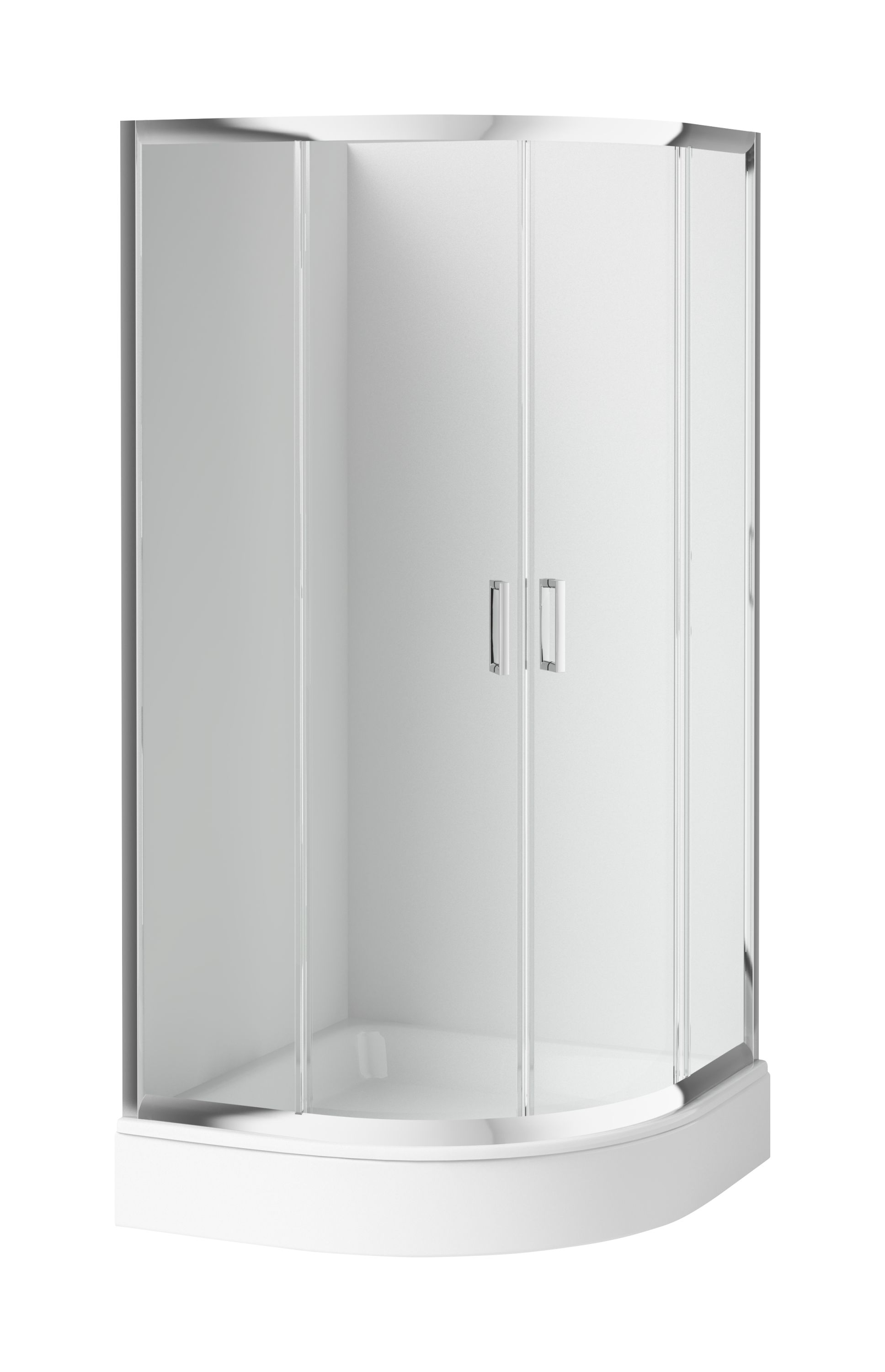 Zestaw Deante Funkia kabina z brodzikiem Standard New 90 cm chrom/szkło przezroczyste (KYP051K, KTA053B) - Wysyłka w 24h