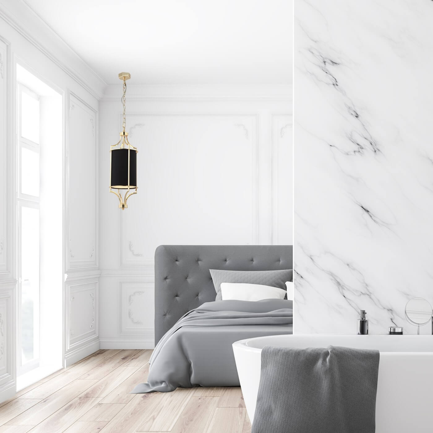 Open Design Lunga Gold Nero lampa wisząca 1x15W LED złoty/czarny OR84108